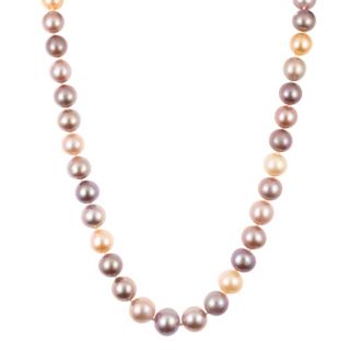 PERLEA Collier Süßwasserzucht- perlen 10-12,5mm Silber rhodiniert