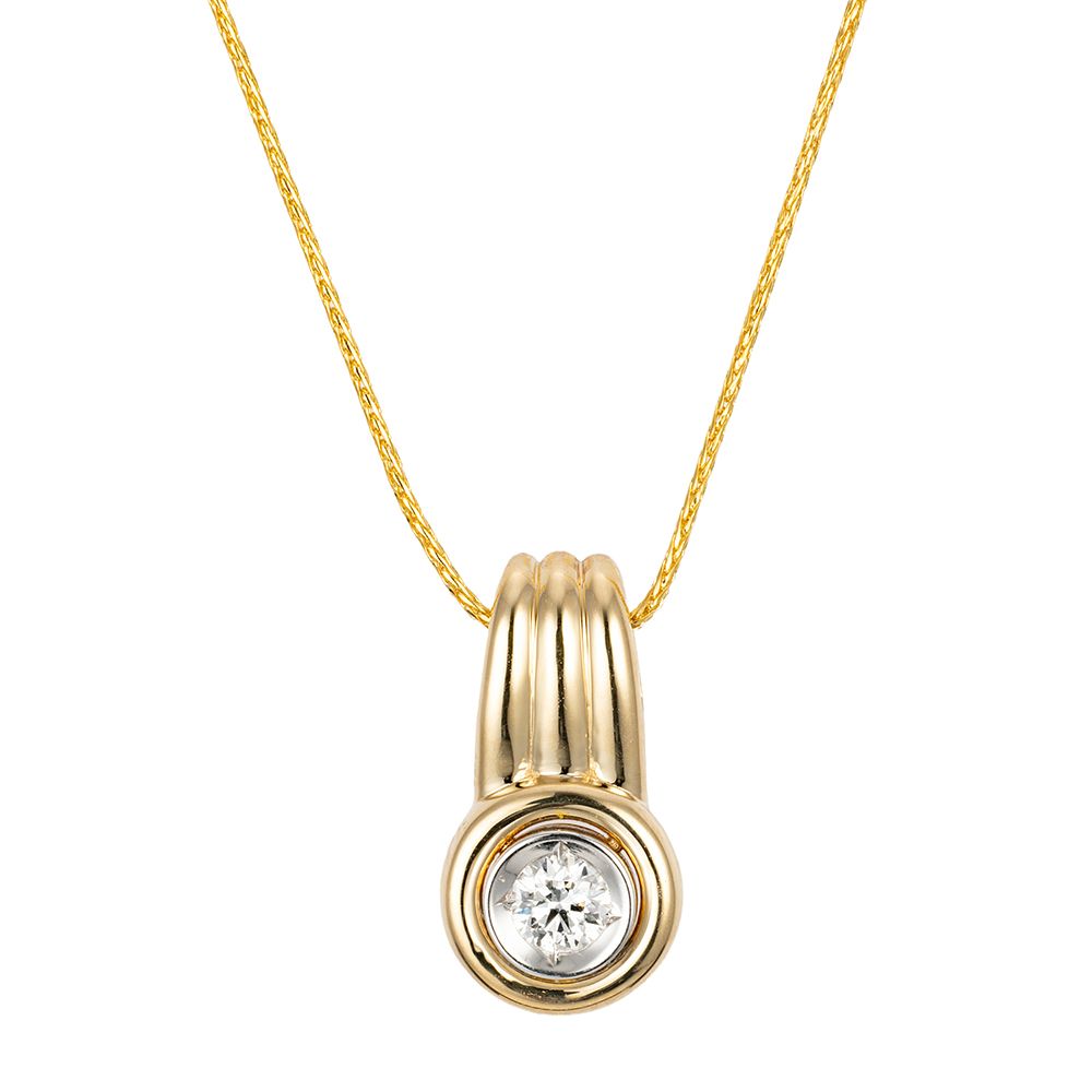CANADIAN DIAMONDS Anhänger mit Kette 1 Brillant ca. 0,17ct feines Weiß/SI Gold 585