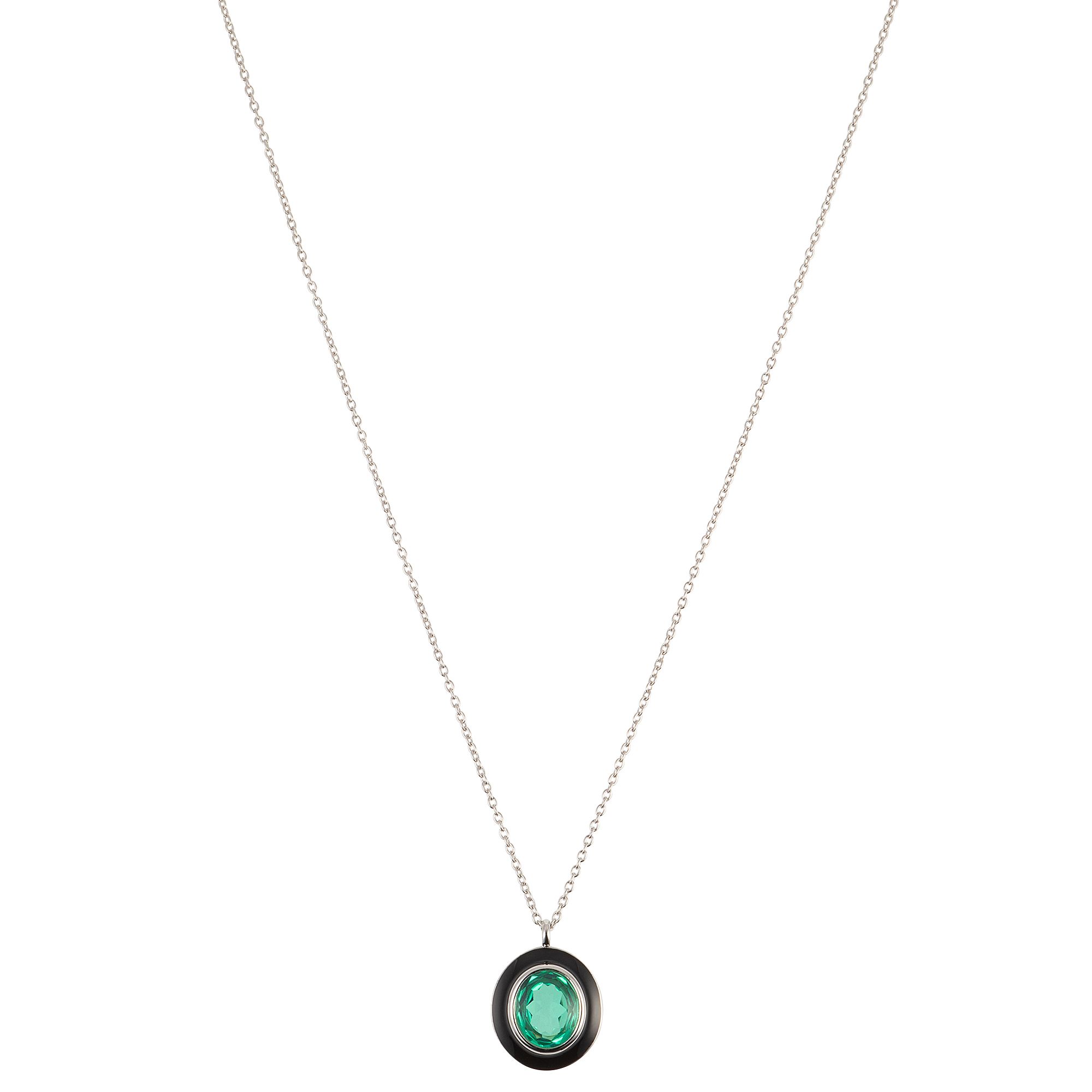 THOMAS & SOHN Edelstein ca.4,20ct Anhänger mit Kette Luna Ovalschliff ...