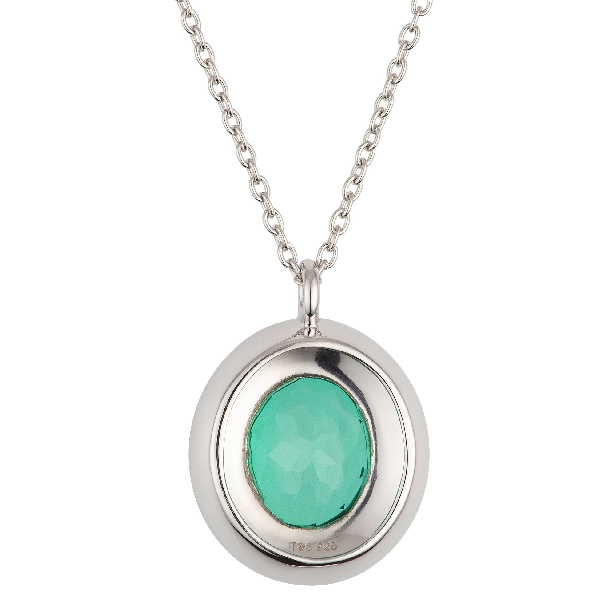 THOMAS & SOHN Edelstein ca.4,20ct Anhänger mit Kette Luna Ovalschliff ...