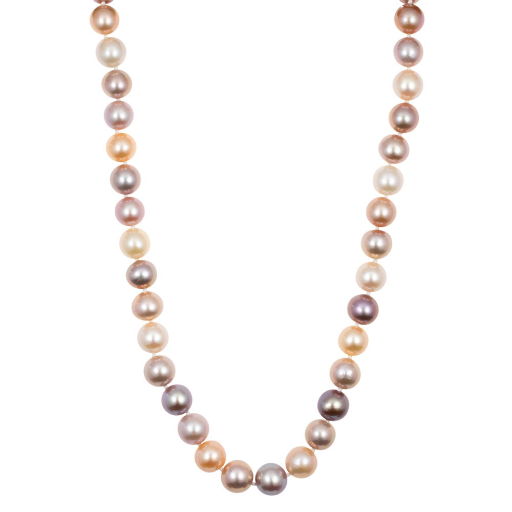PERLEA Collier Süßwasserzucht- perlen 9-11mm Silber rhodiniert