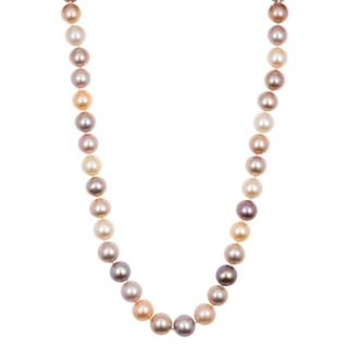 PERLEA Collier Süßwasserzucht- perlen 9-11mm Silber rhodiniert