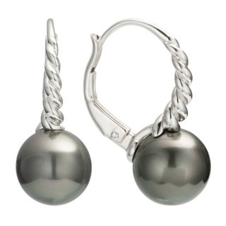 PERLEA Ohrboutons Tahitizucht- perlen 9mm Silber rhodiniert