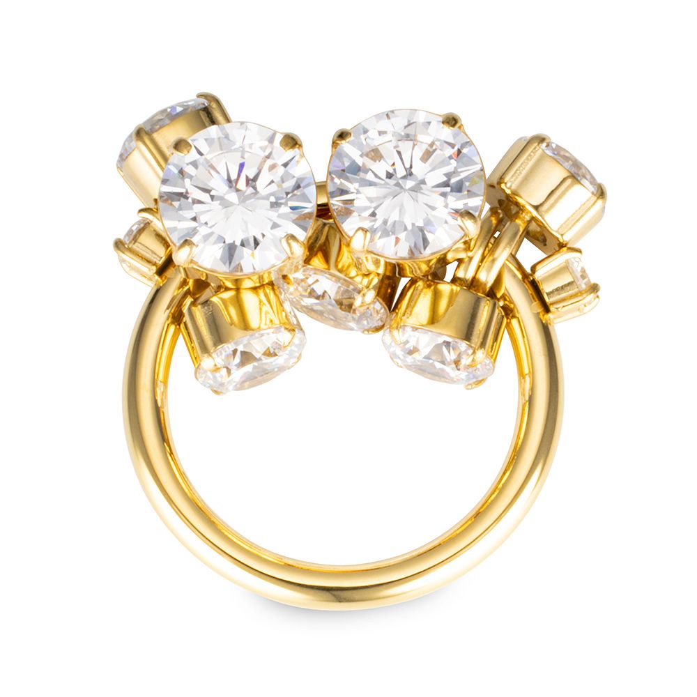 DIAMONIQUE® Gipsy-Ring = 8,70ct Brillantschliff Edelstahl