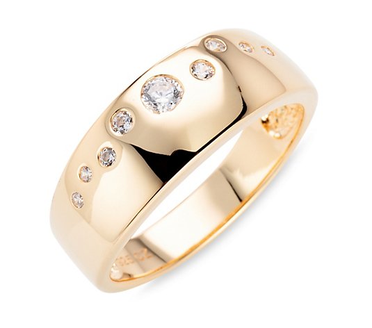DIAMONIQUE® Ring = 0,39ct Brillantschliff Silber vergoldet