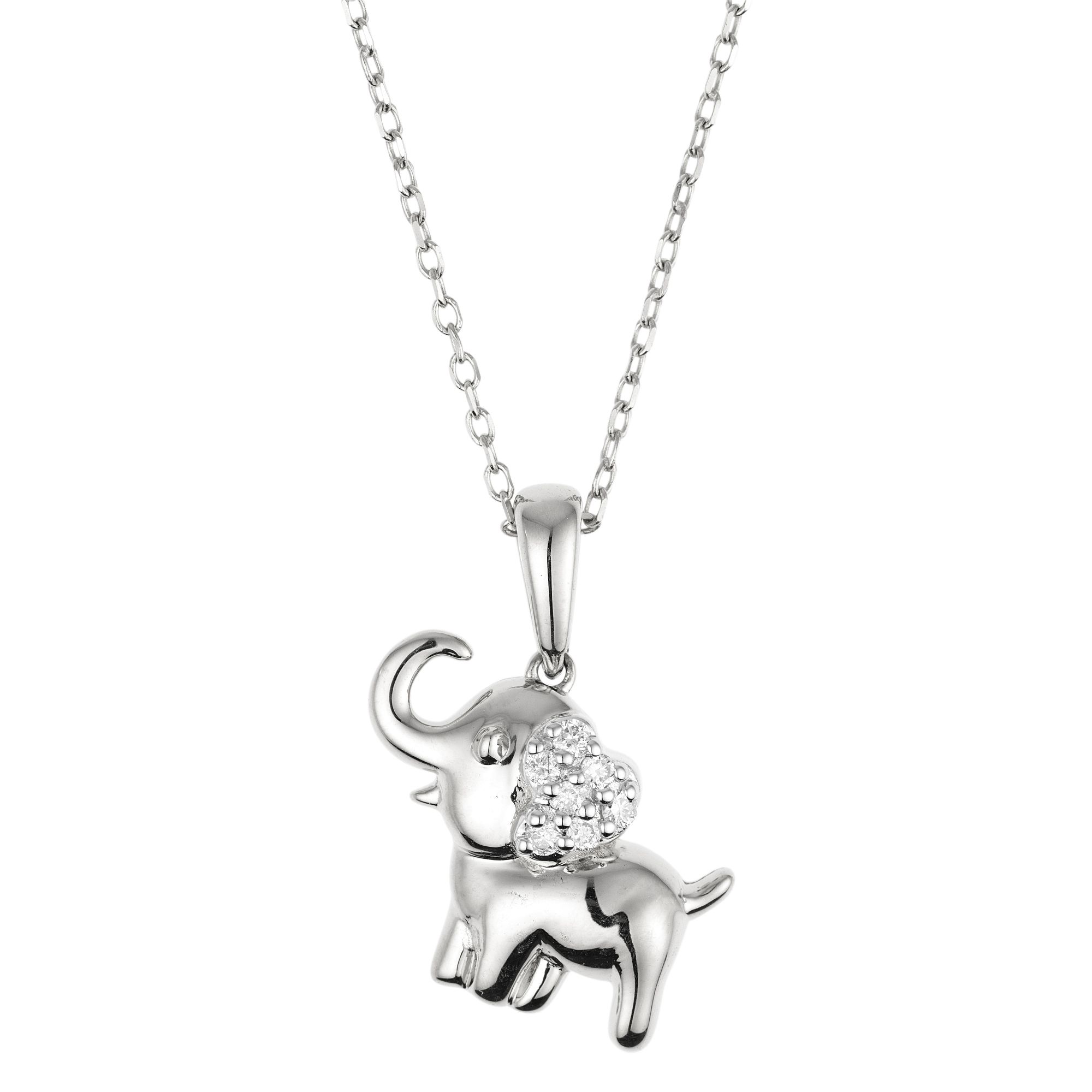 DIAMOUR Anhänger mit Kette 7 Diamanten zus. ca. 0,05ct Gold 375