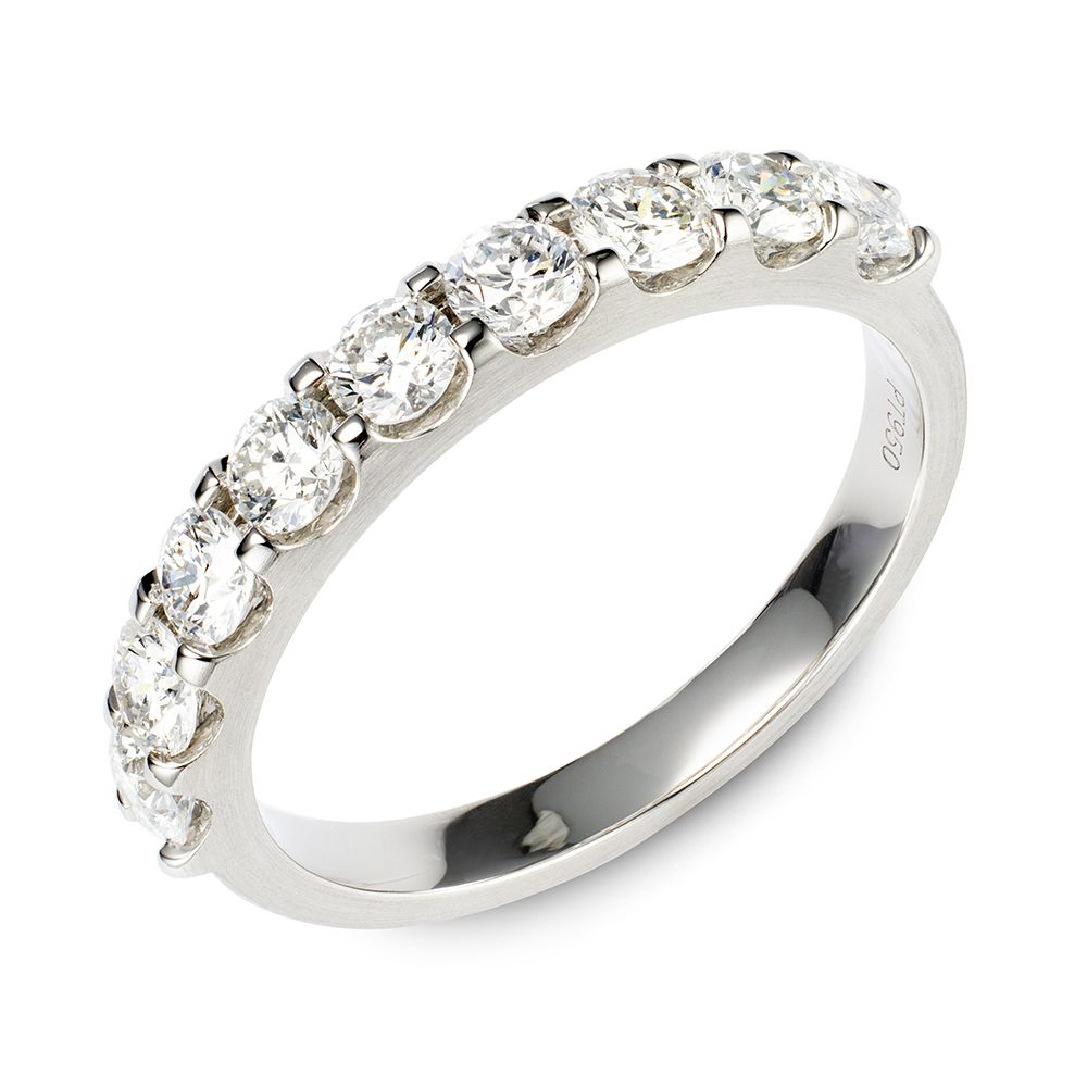 PLATINITY Memoire-Ring 9 Brillanten zus. ca. 1,00ct Platin 950