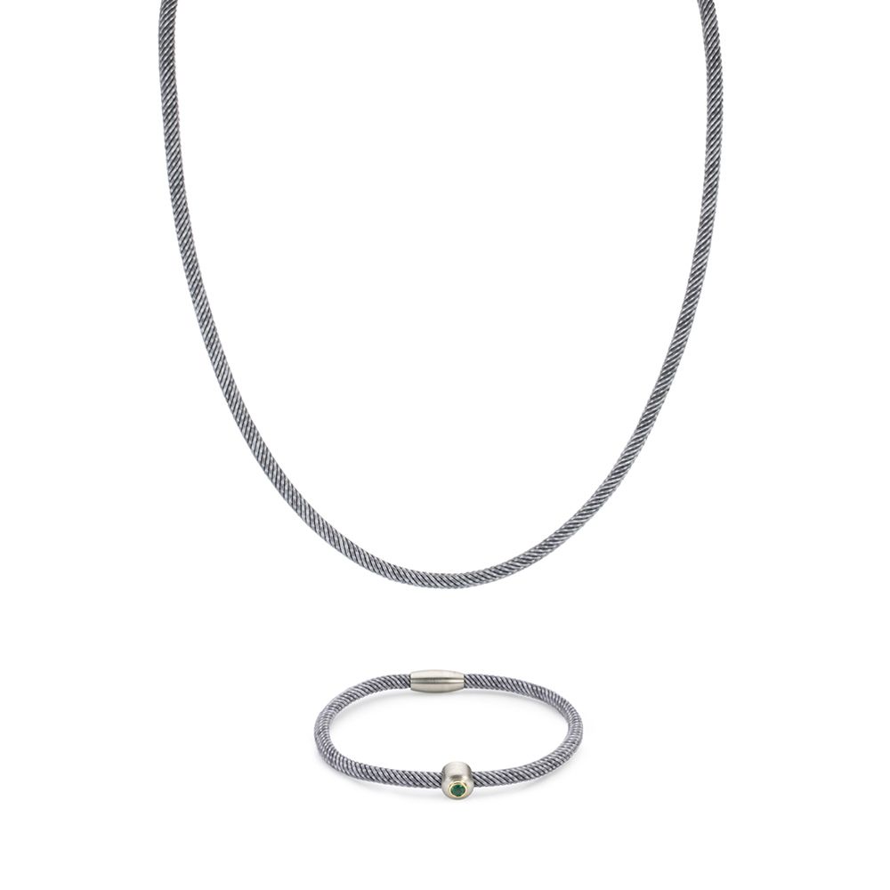 PLATINITY Anhänger mit Nylonarmband Edelsteine Platin 950