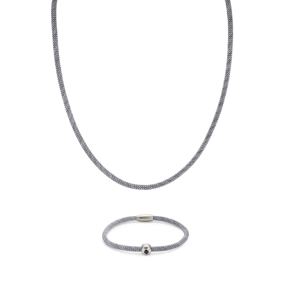PLATINITY Anhänger mit Nylonarmband Edelsteine Platin 950