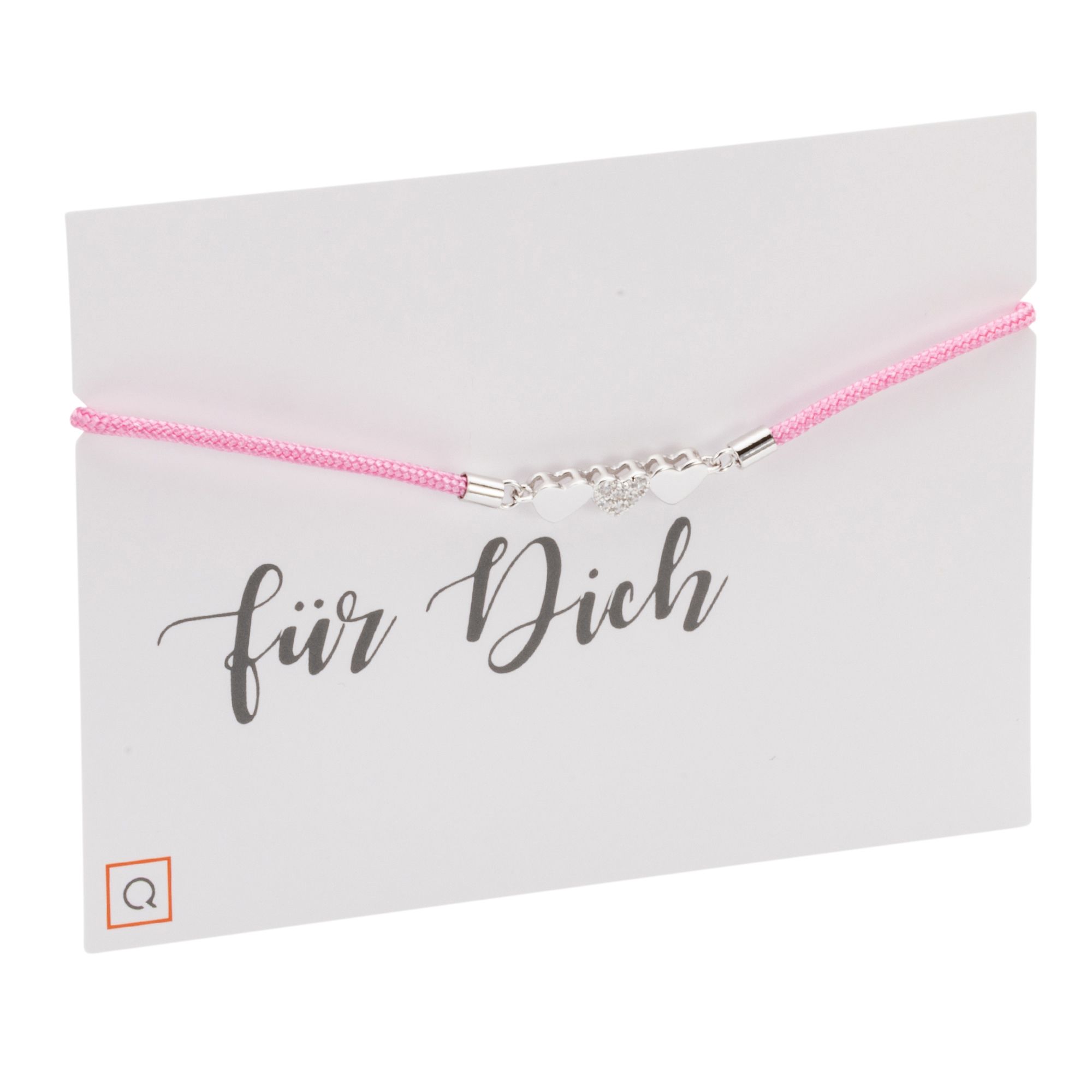 DIAMONIQUE® Armband = 0,03ct Nylonband Silber rhodiniert