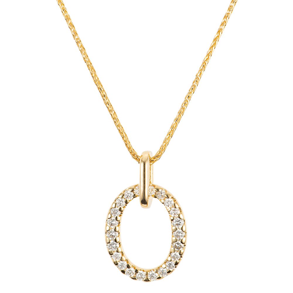 DIAMOUR Anhänger mit Kette 22 Brillanten zus. ca. 0,20ct Gold 375