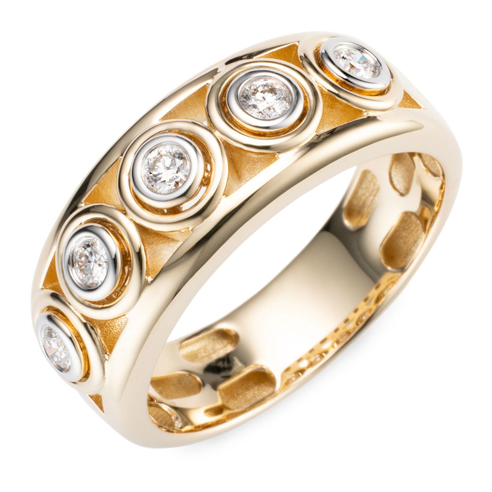 CANADIAN DIAMONDS Ring 5 Brillanten zus. ca. 0,25ct Gold 585