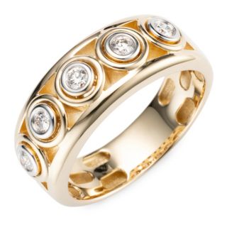 CANADIAN DIAMONDS Ring 5 Brillanten zus. ca. 0,25ct Gold 585