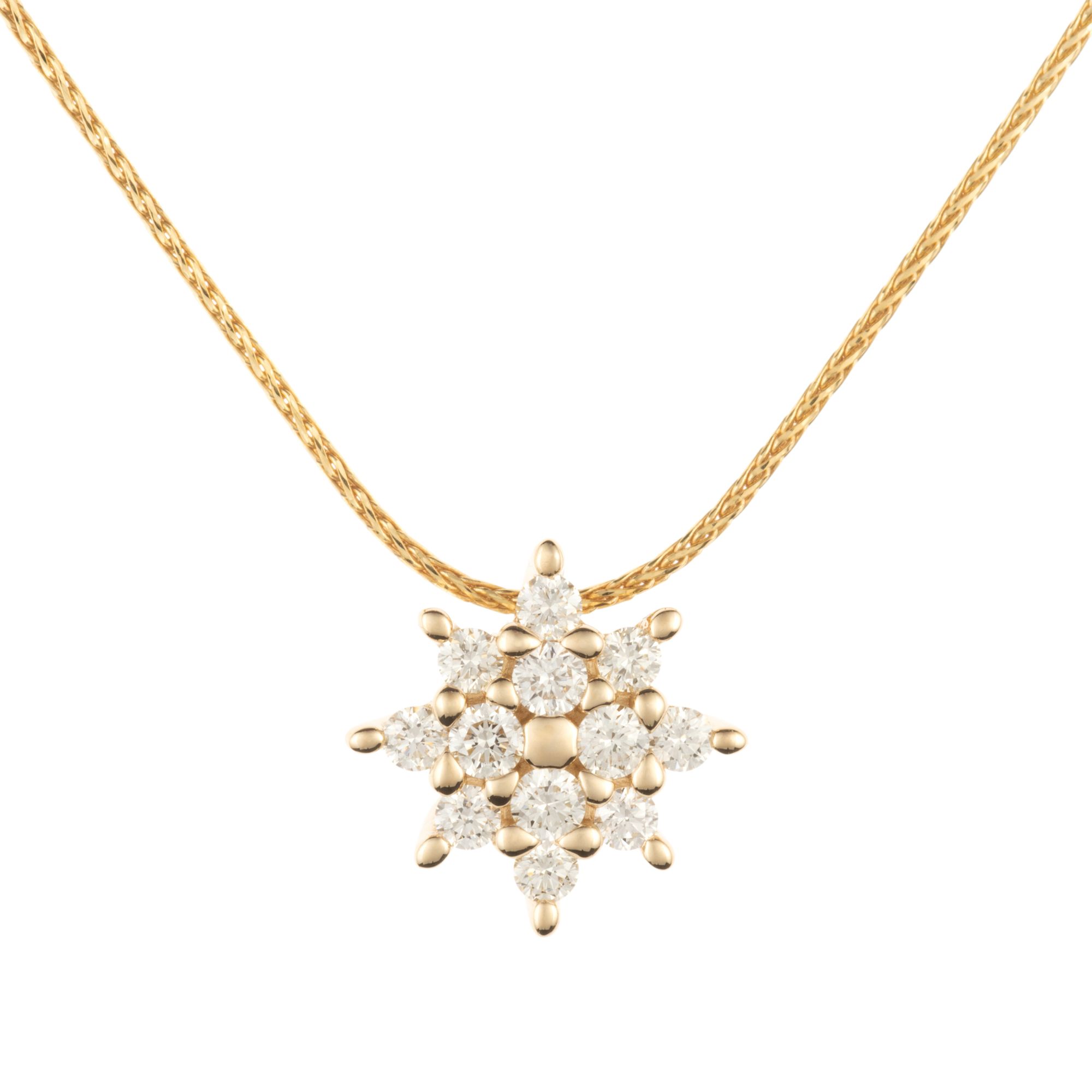 DIAMOUR Anhänger mit Kette 12 Brillanten zus. ca. 0,25ct Gold 585