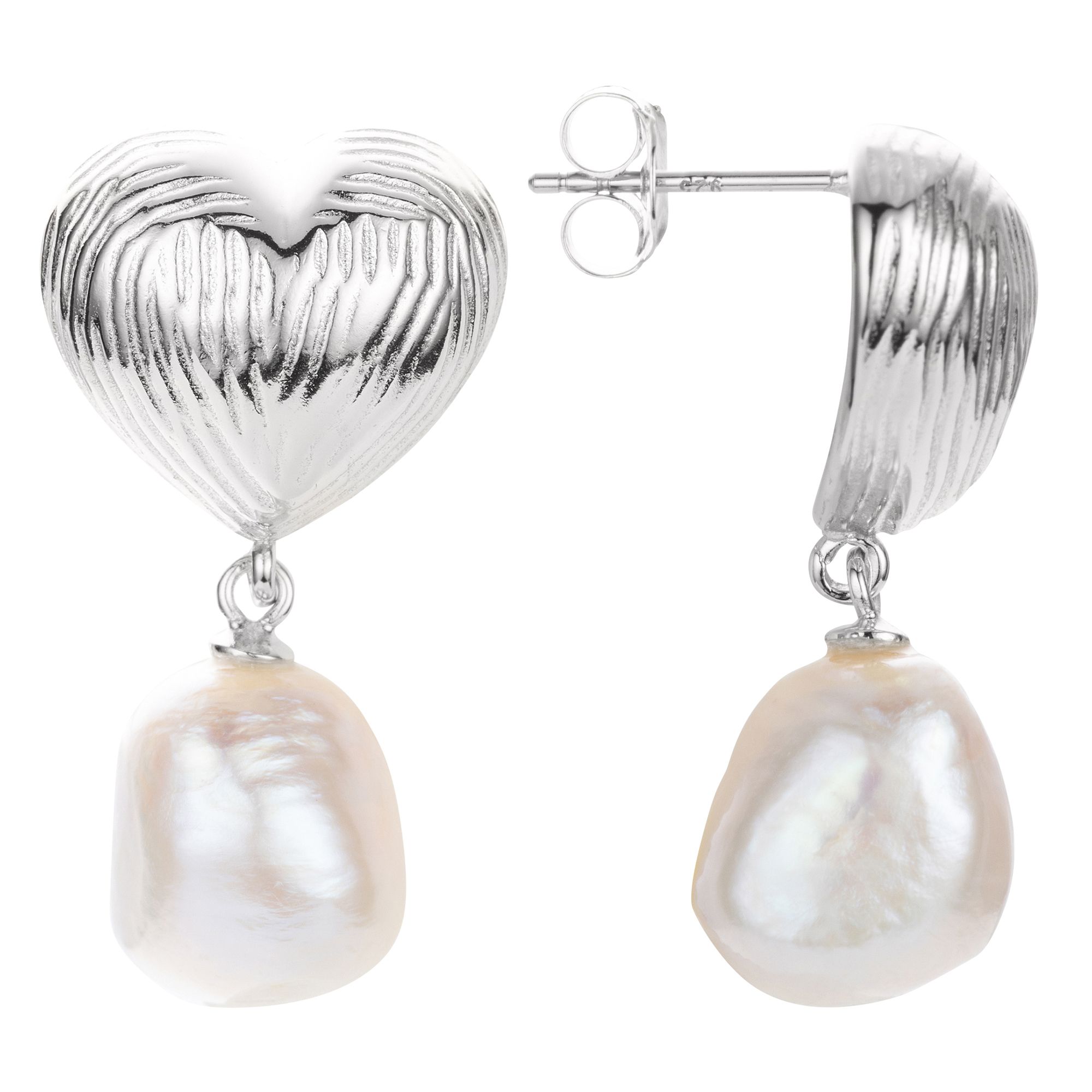 PERLEA Ohrhänger Süßwasserzucht- perlen 9-11mm Silber 925