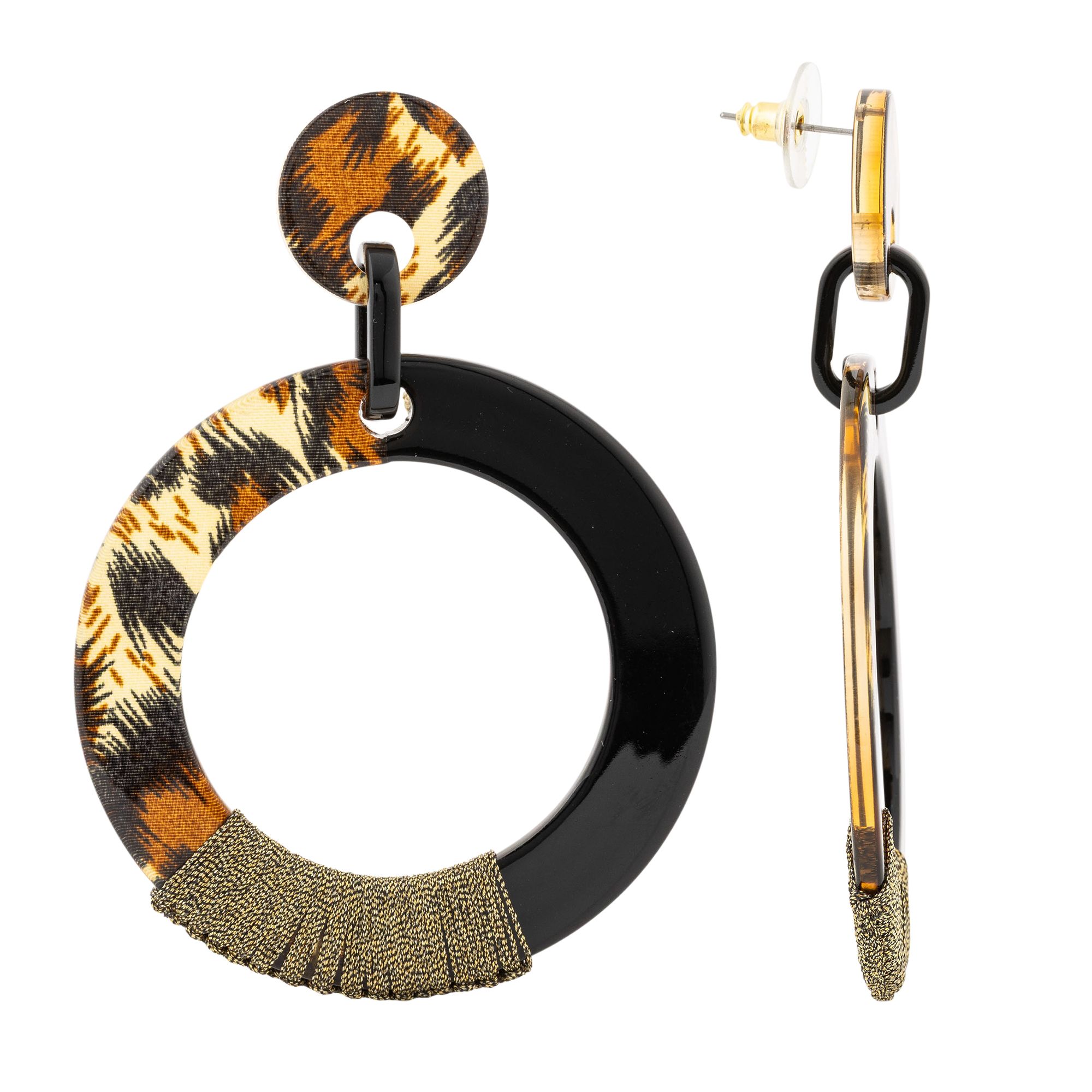 DINE 'N' Dance Ohrhänger Acryl Leo-Optik Modeschmuck