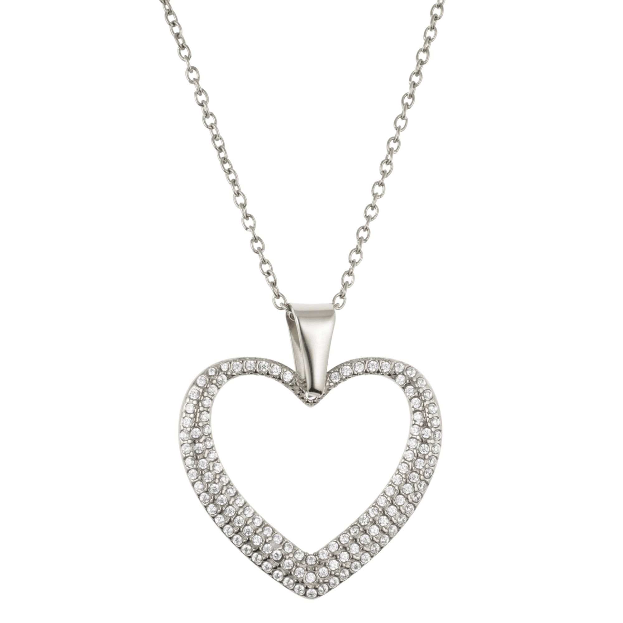 DIAMONIQUE® Anhänger mit Kette mind.= 0,48ct Brillantschliff Edelstahl