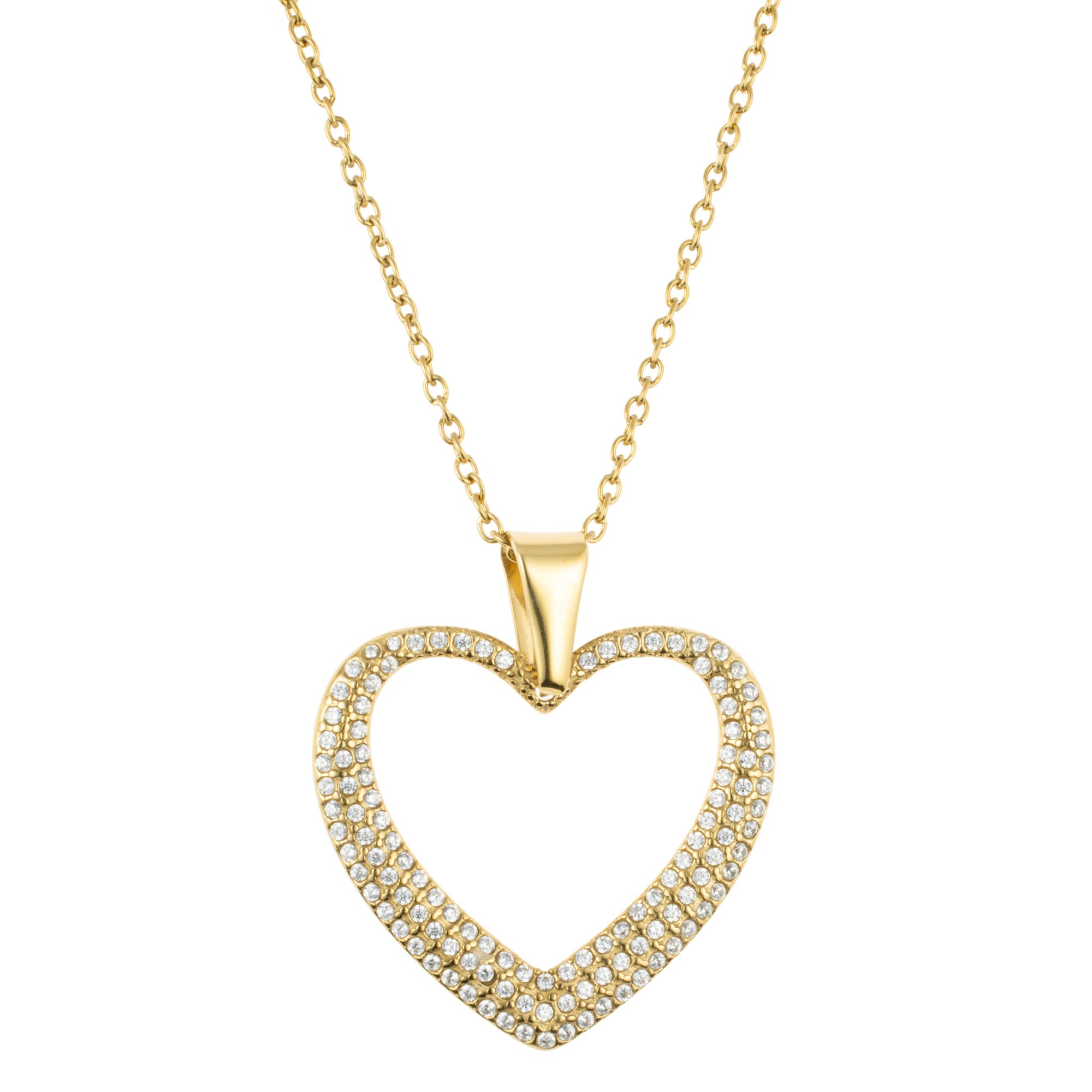 DIAMONIQUE® Anhänger mit Kette mind.= 0,48ct Brillantschliff Edelstahl