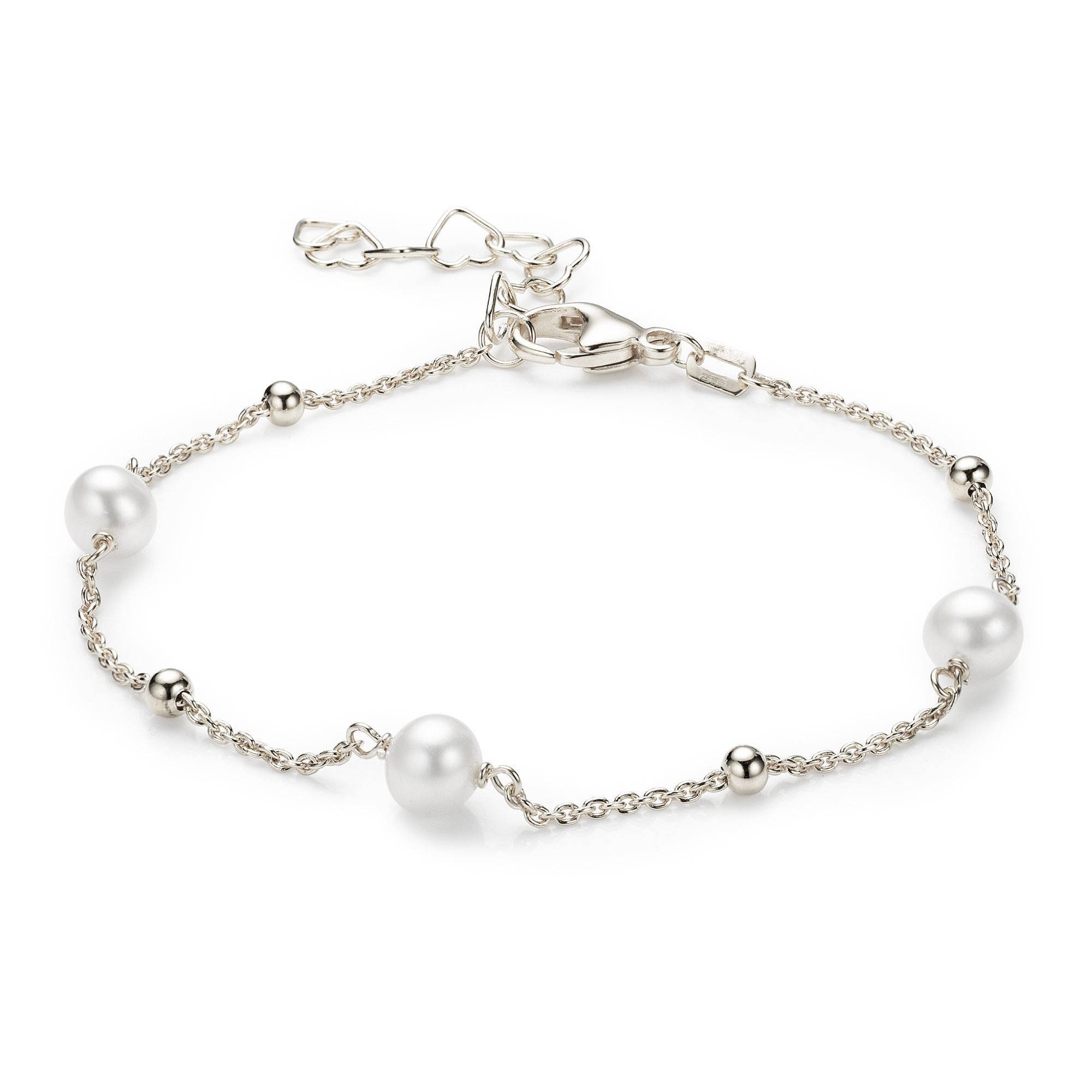 PERLEA Armband Süßwasserzucht- perlen 5,5-6mm Silber 925