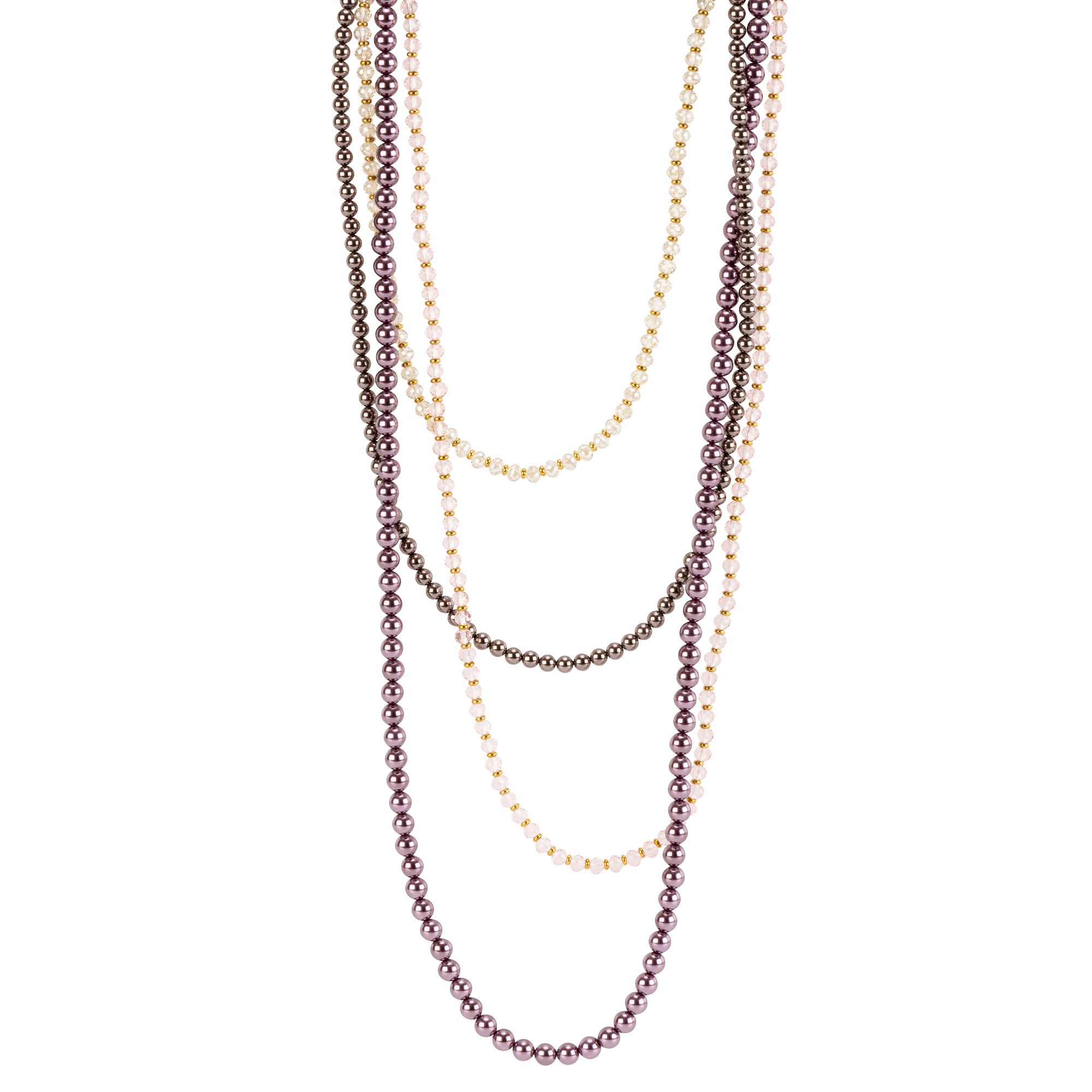 DINE 'N' Dance 4rhg. Collier Glassteine Glasperlen Modeschmuck
