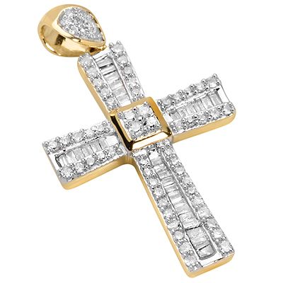DIAMONDS Kreuz-Anhänger 94 zus.ca.0,50ct. GLAMOUR Gold Diamanten 585