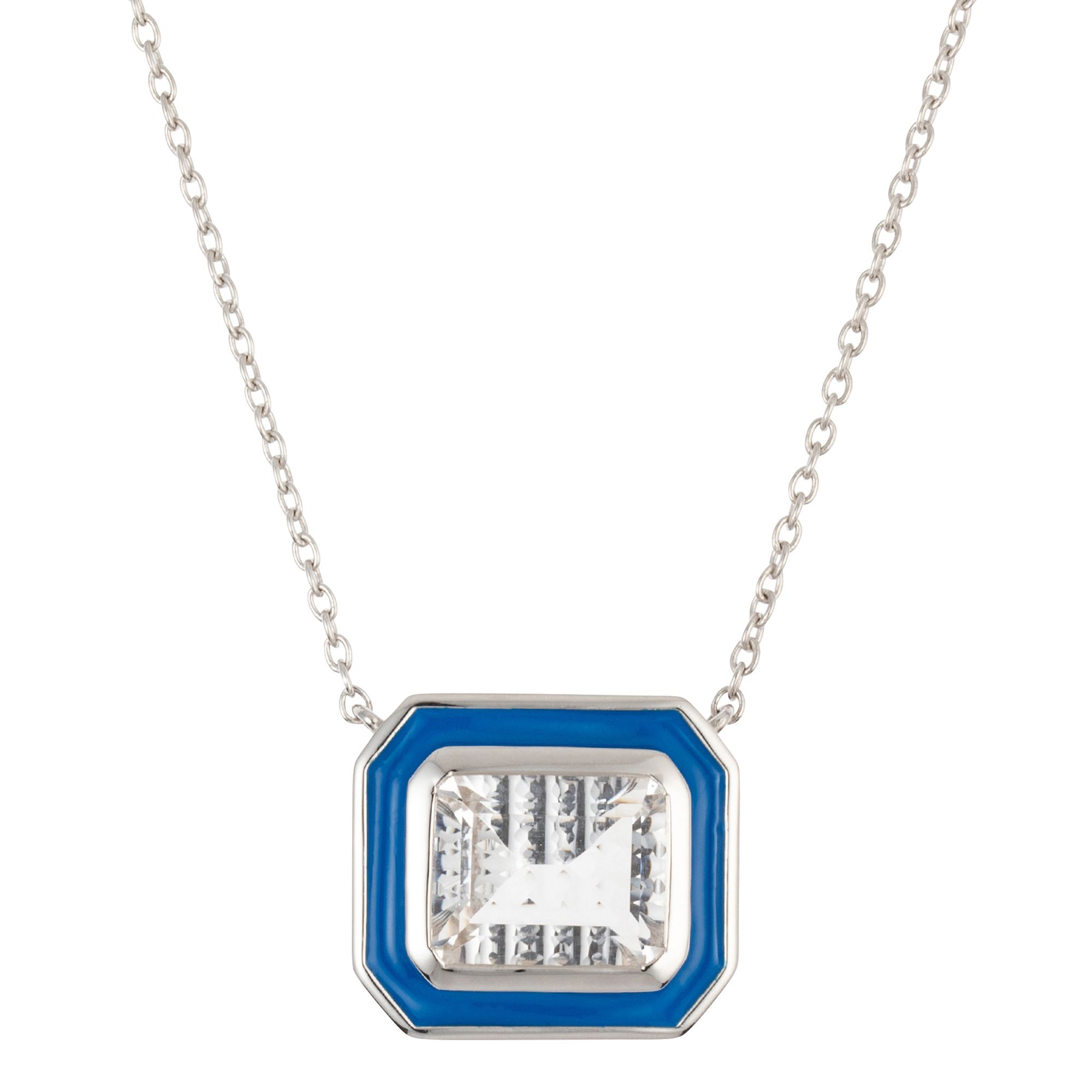 THOMAS & SOHN Bergkristall 5,00ct Collier Neptun Scherenschliff Silber rhodiniert