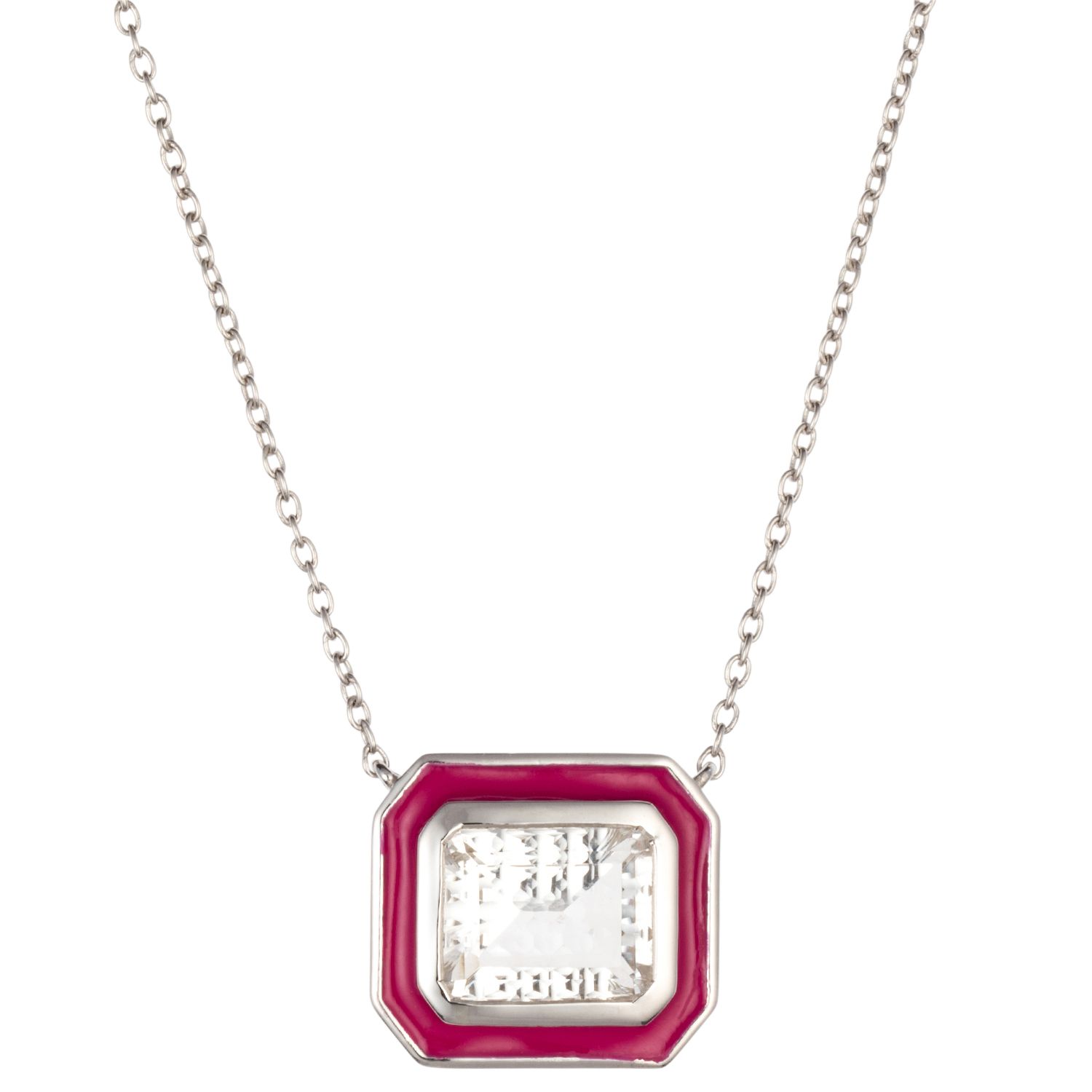 THOMAS & SOHN Bergkristall 5,00ct Collier Neptun Scherenschliff Silber rhodiniert