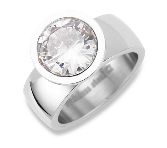 DIAMONIQUE® Ring = 4,00ct Brillantschliff Edelstahl