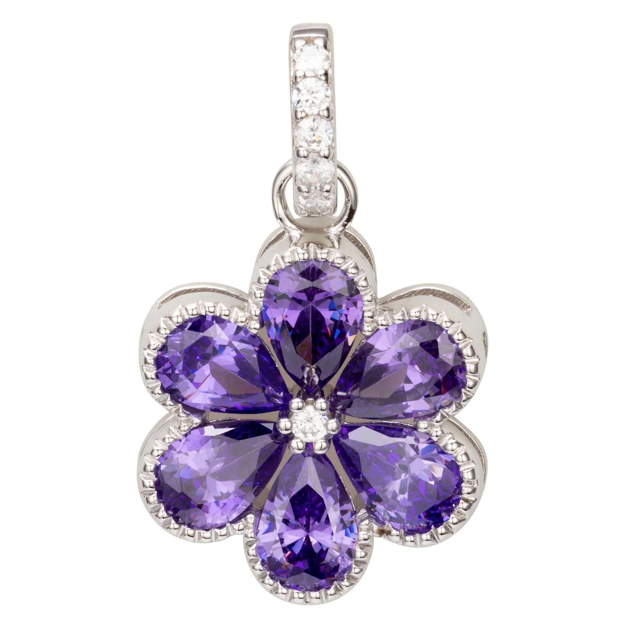  DIAMONIQUE® Anhänger = 3,06ct Schliffmix Silber rhodiniert