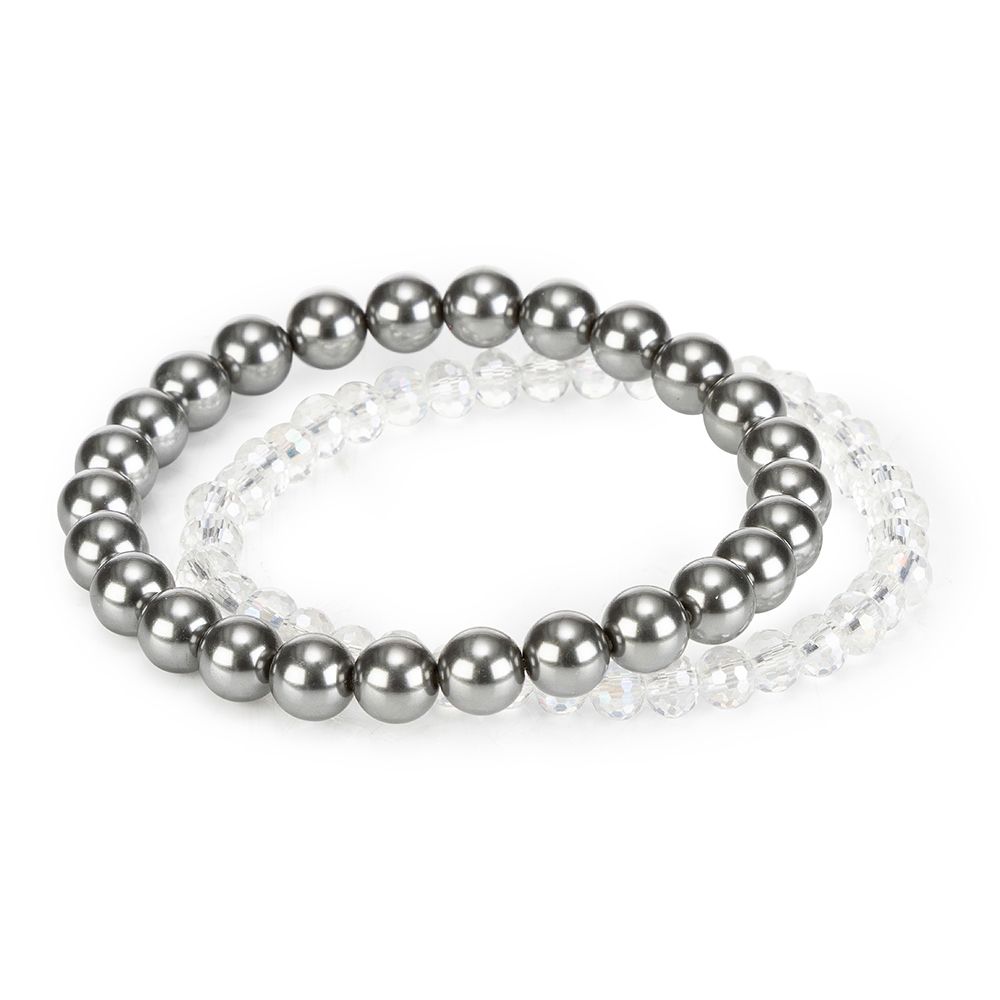 DINE 'N' Dance 2tlg. Armband Set Glassteine Glasperlen Modeschmuck