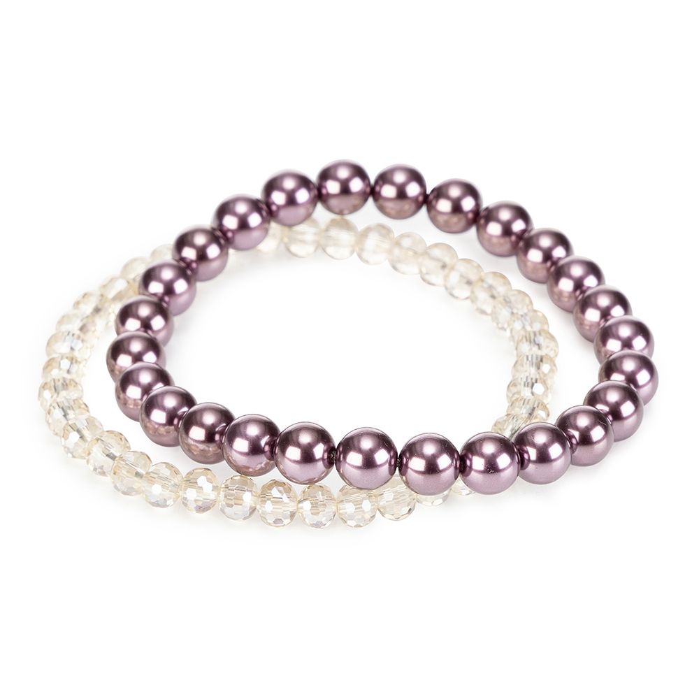 DINE 'N' Dance 2tlg. Armband Set Glassteine Glasperlen Modeschmuck