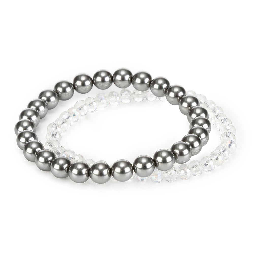 DINE 'N' Dance 2tlg. Armband Set Glassteine Glasperlen Modeschmuck