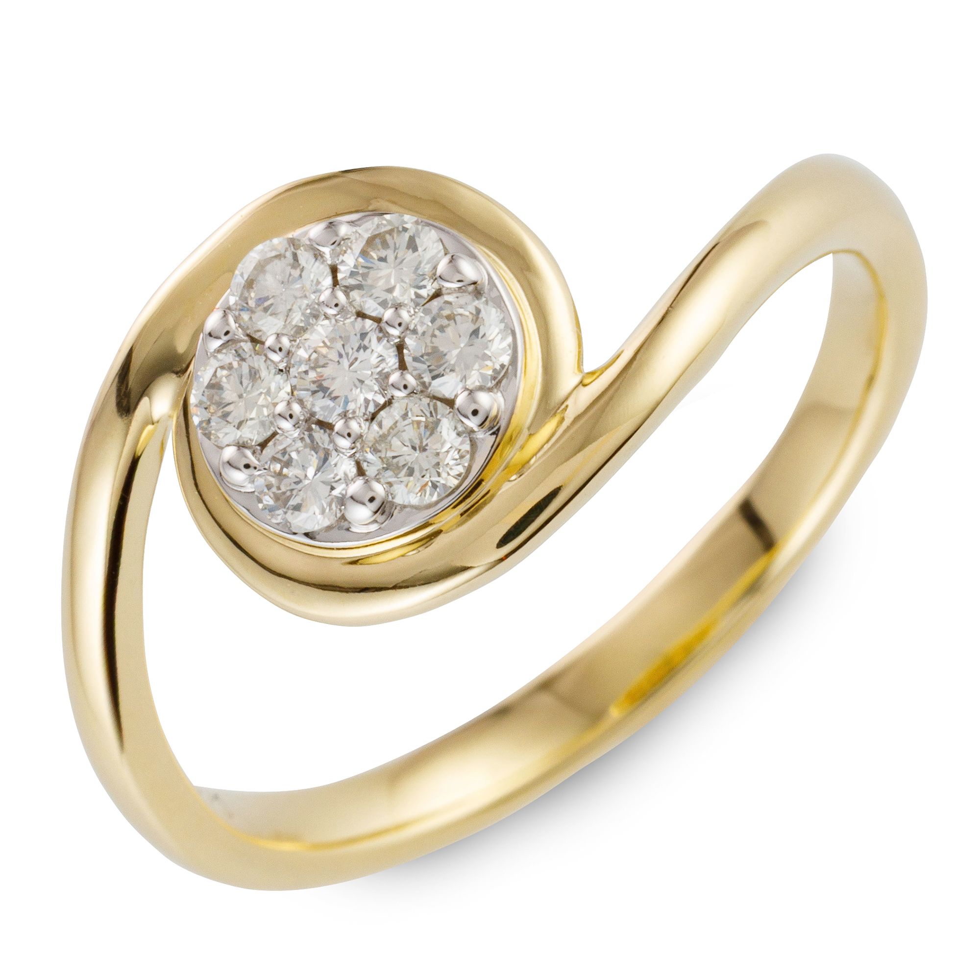DIAMOUR Ring 7 Brillanten zus. ca. 0,25ct Gold 375