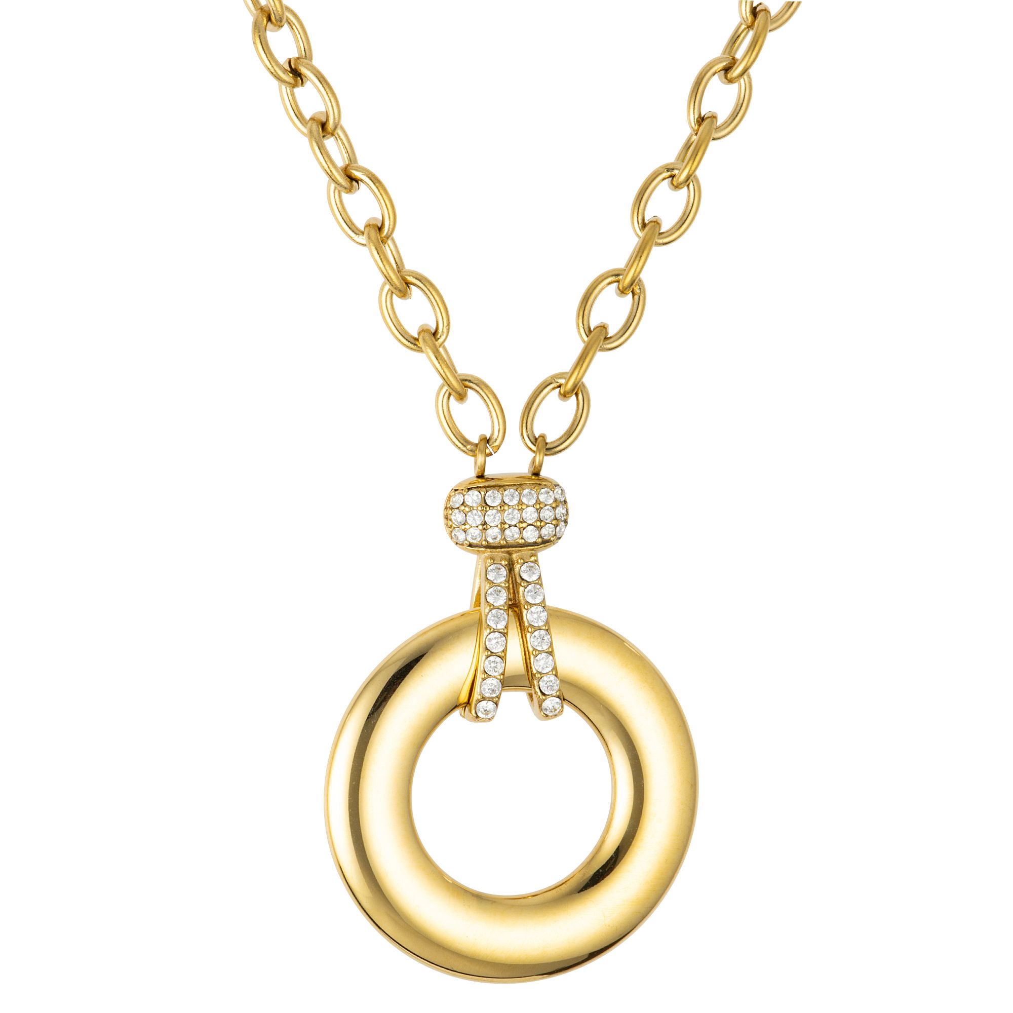 STEFFEN SCHRAUT Collier 35 Zirkonia Länge ca. 80+5cm Edelstahl