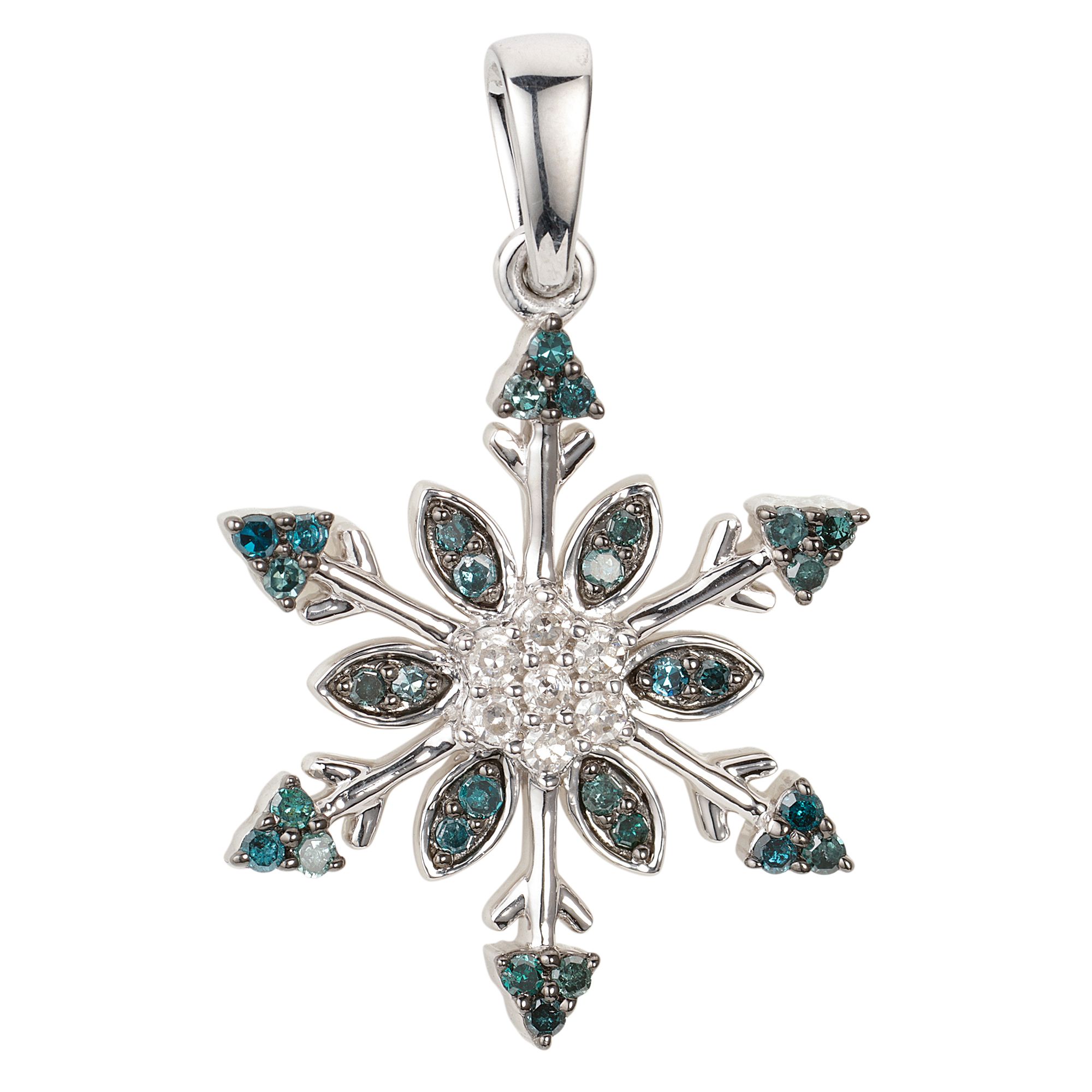 DIAMOUR Anhänger Schneeflocke 37 Diamanten zus. ca. 0,20ct Silber 925