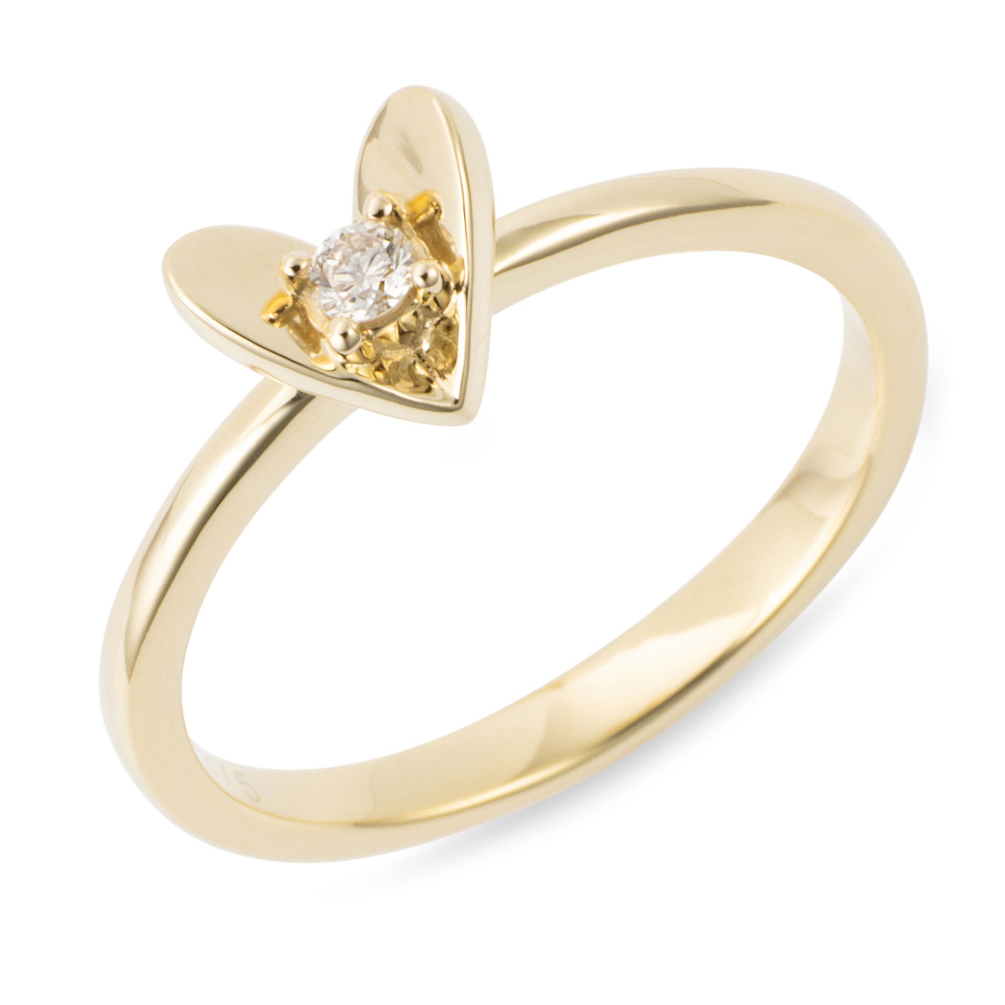 GOLDSCHMUCK FÜR MICH Herz-Ring 1 Brillant ca. 0,05ct Gold 375