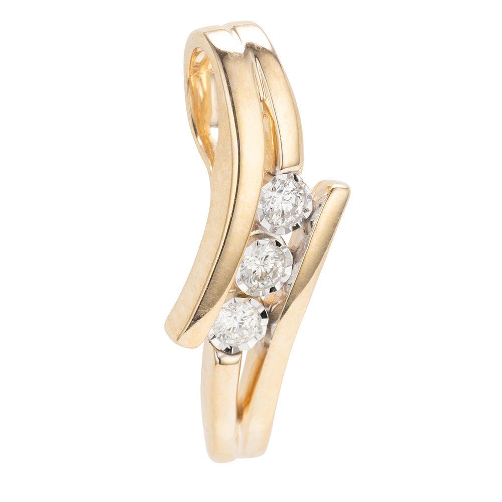 DIAMOUR Anhänger 3 Brillanten zus. ca. 0,10ct Gold 375
