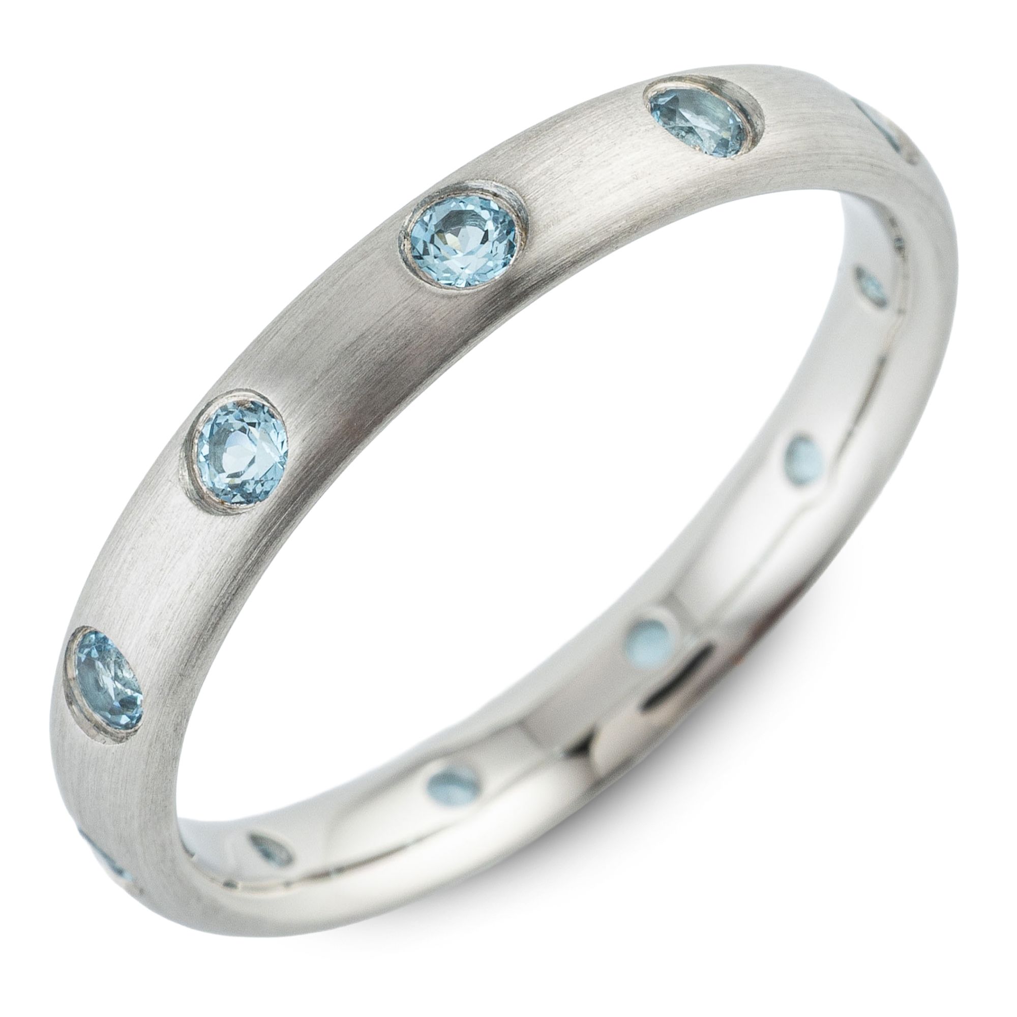 PLATINITY Ring 11 beh. Blautopase zus. ca. 0,50ct Platin 950