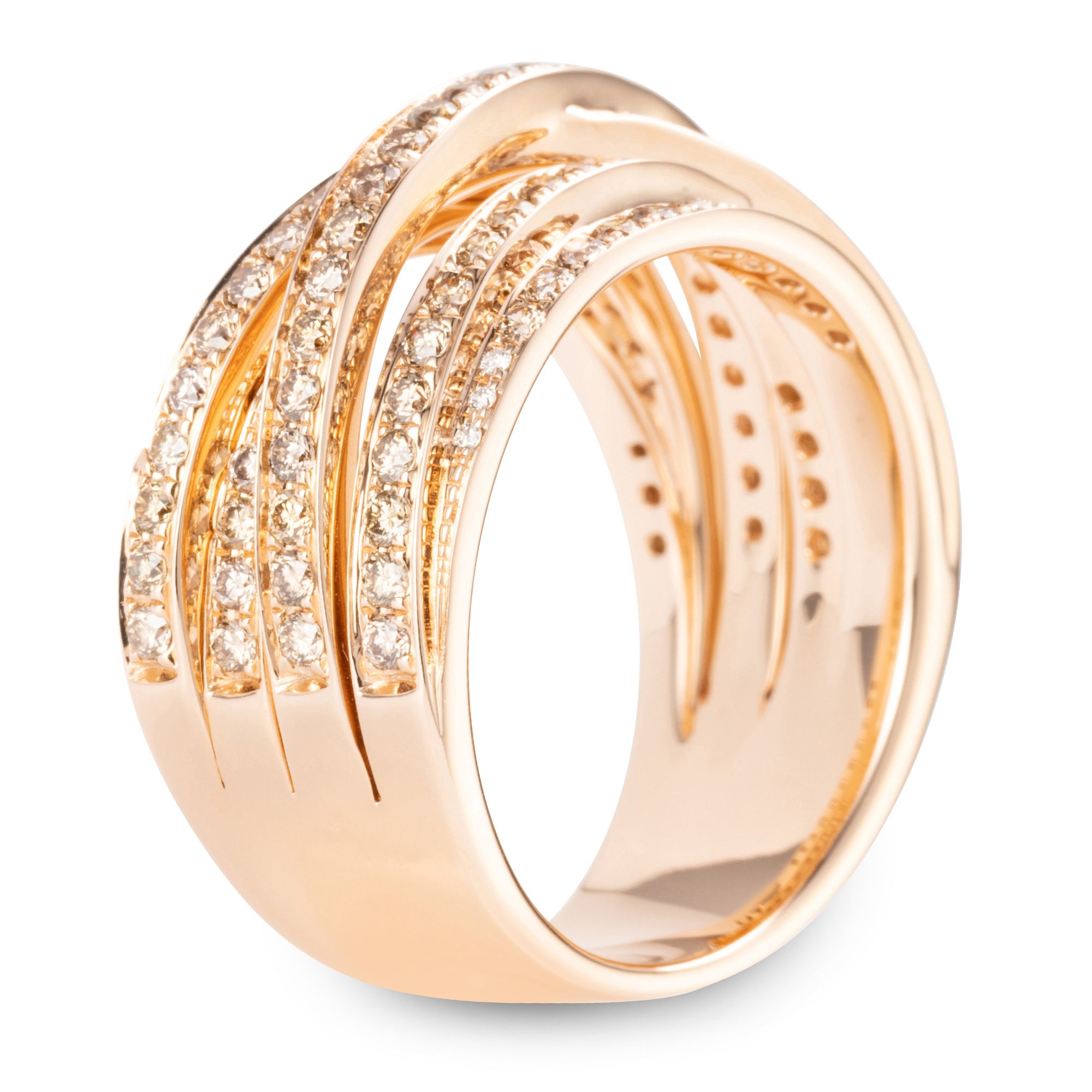 DE BRUIN Ring 112 Brillanten zus. ca. 1,03ct Roségold 585 - QVC.de