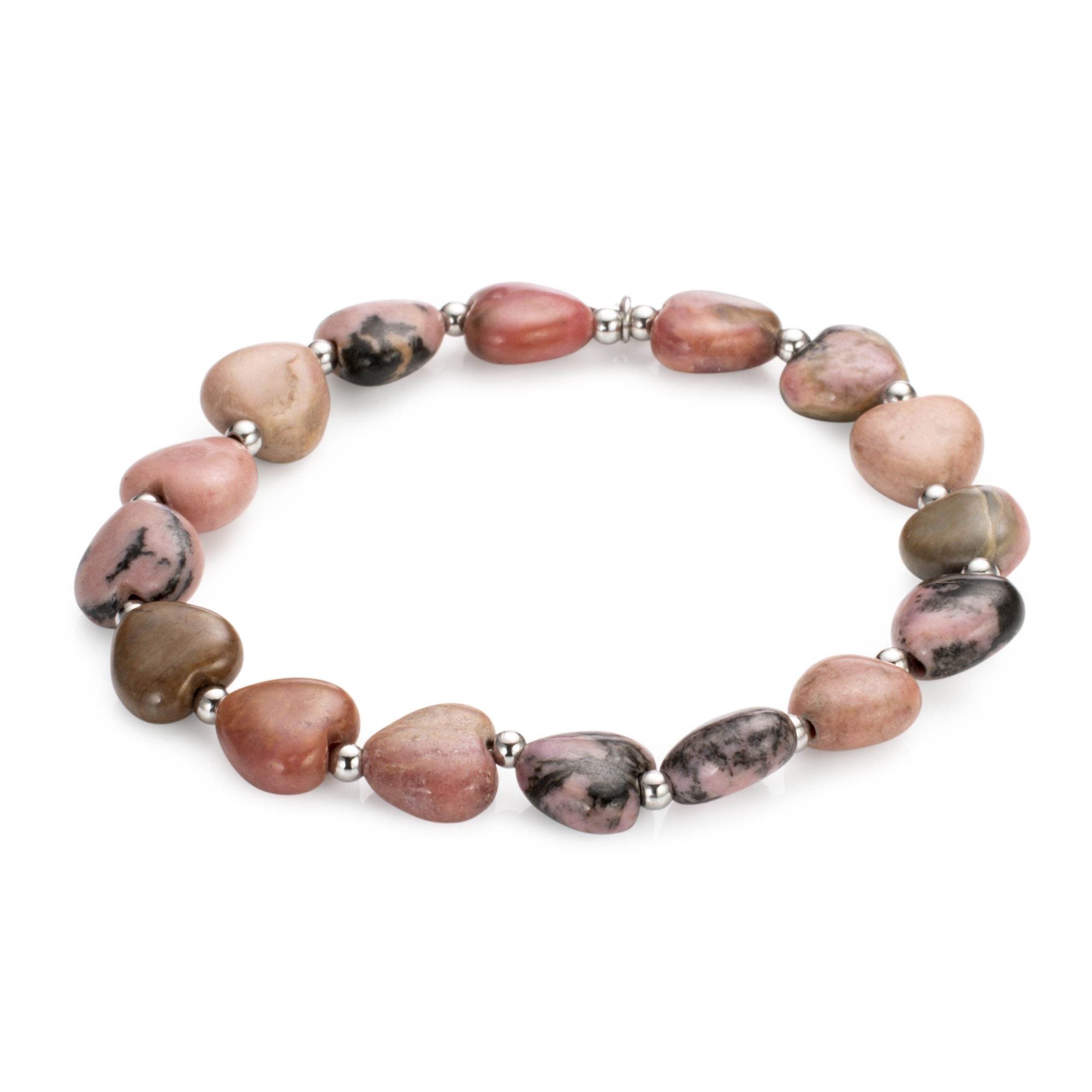 MONESSA Armband Edelsteine flexibel Herzform