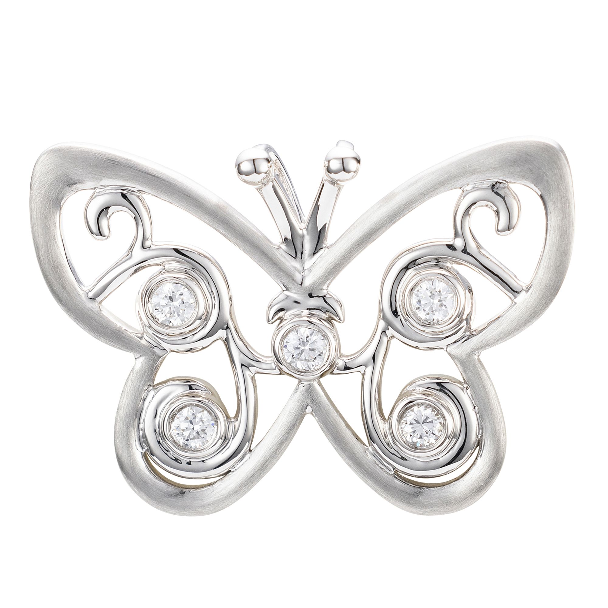 PLATINITY Schmetterlinganhänger 5 Brillanten zus. ca. 0,10ct Platin 950