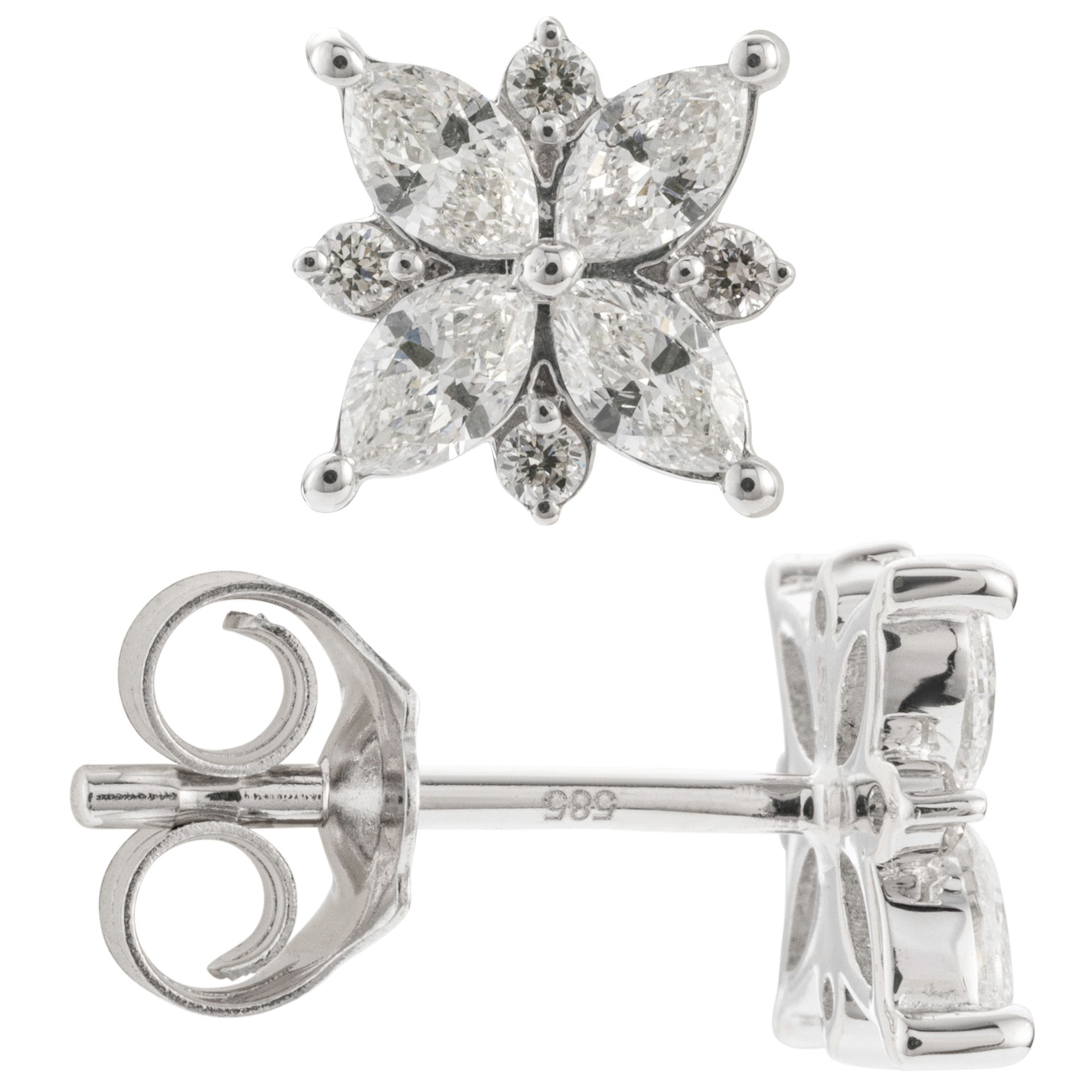 DIAMOUR Ohrstecker 16 Diamanten zus. ca. 0,50ct Gold 585