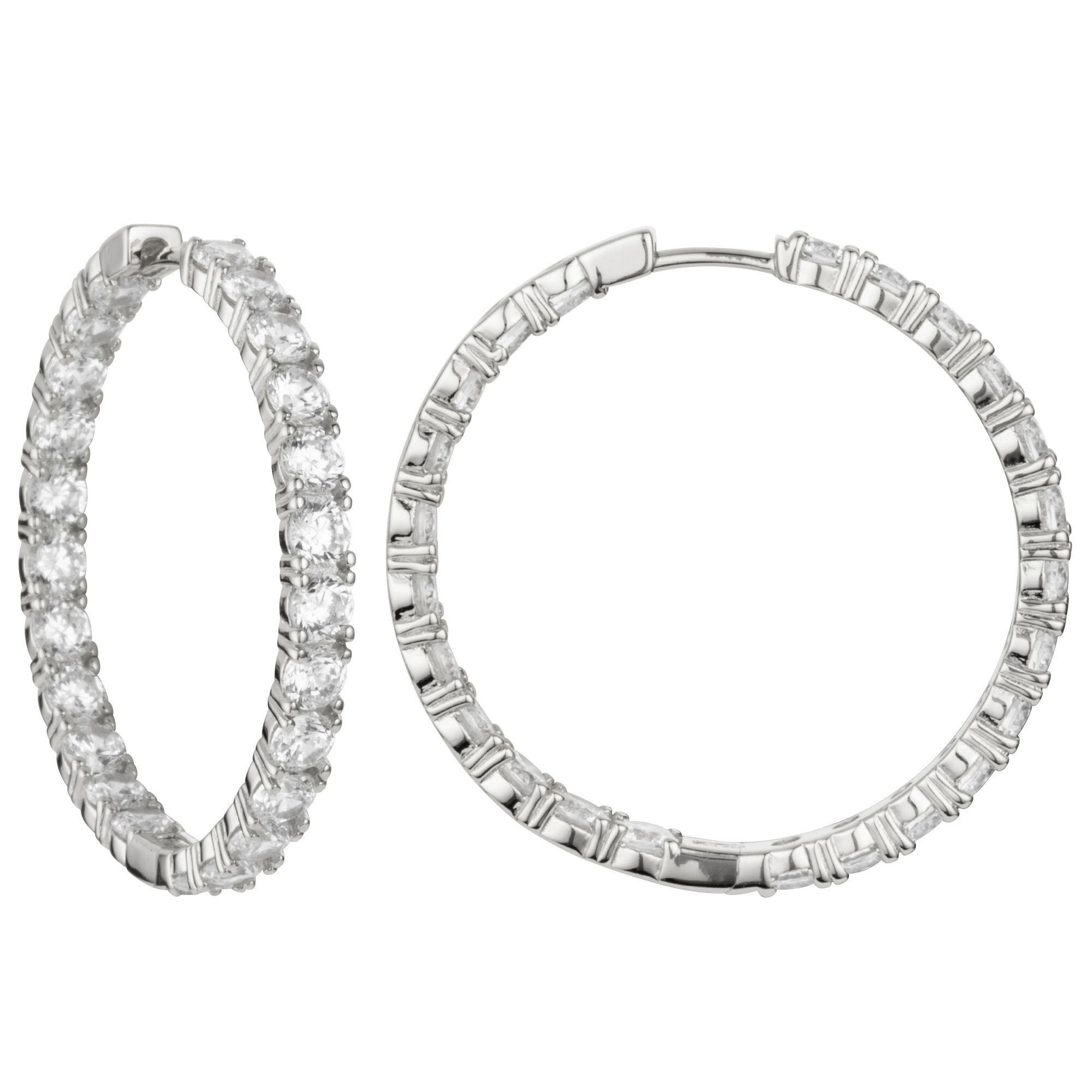 DIAMONIQUE® Creolen = 7,68ct Brillantschliff Silber 925