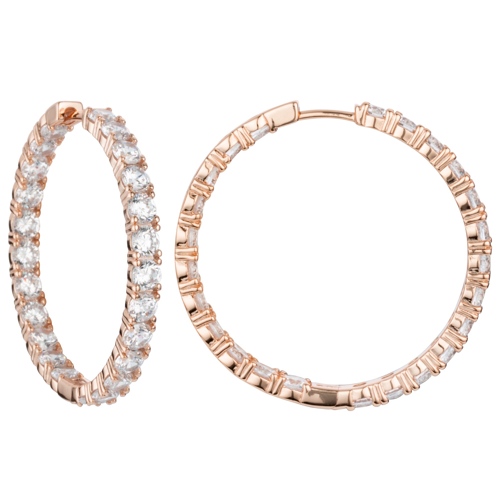 DIAMONIQUE® Creolen = 7,68ct Brillantschliff Silber 925