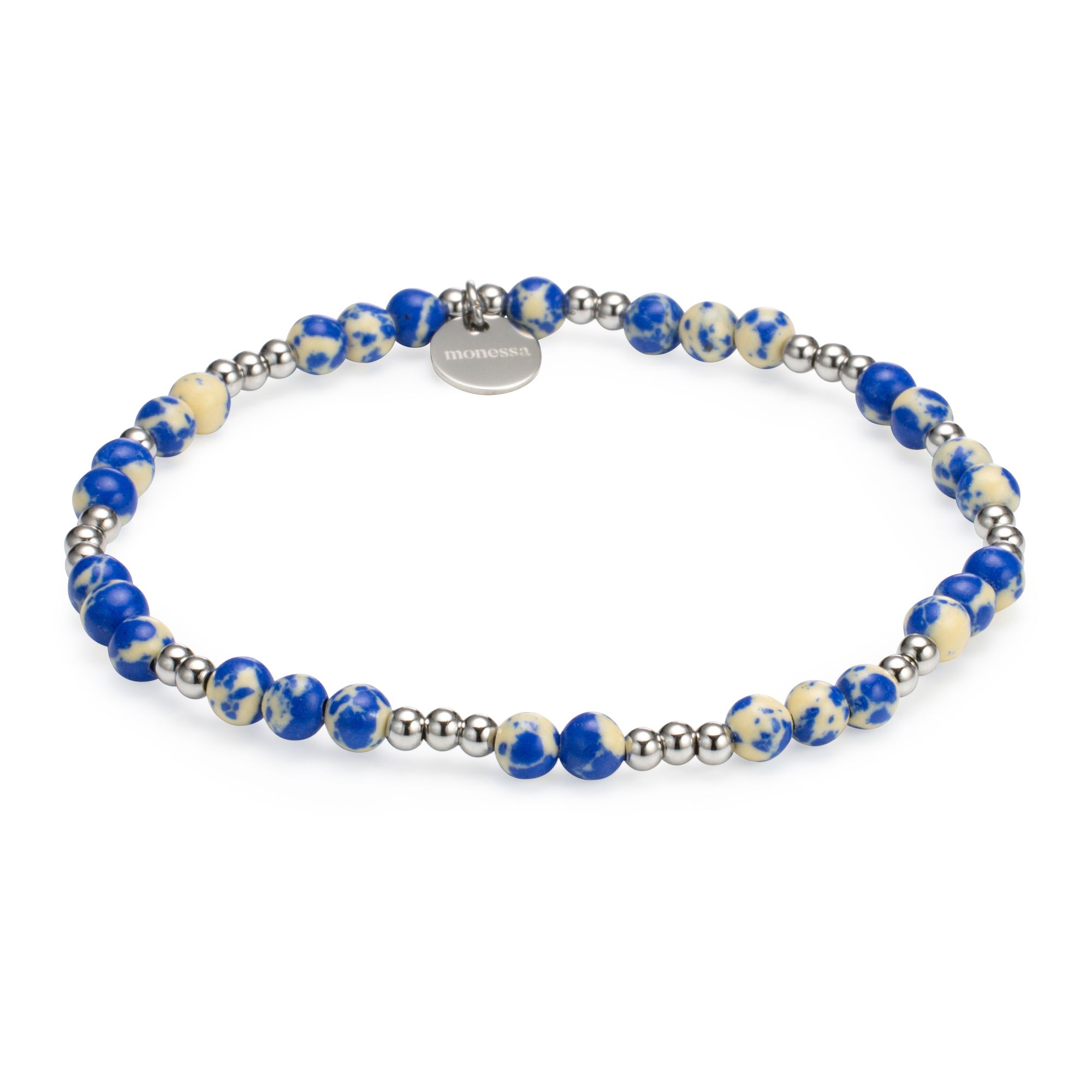 MONESSA Armband Edelsteine flexibel Edelstahl