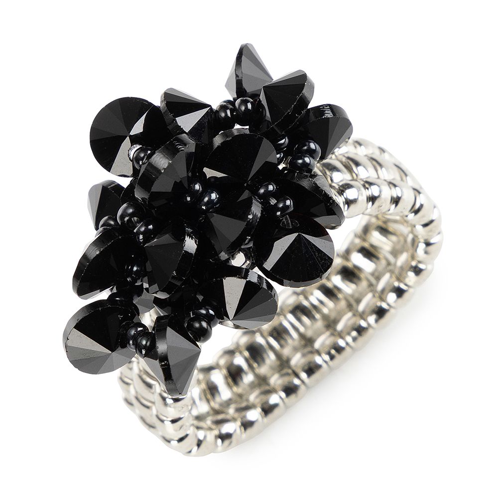 DINE 'N' Dance Ring Glaskugeln flexibel Modeschmuck