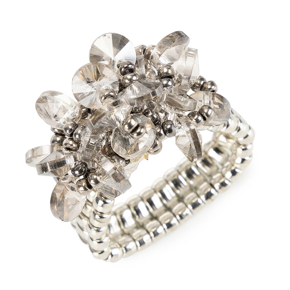 DINE 'N' Dance Ring Glaskugeln flexibel Modeschmuck