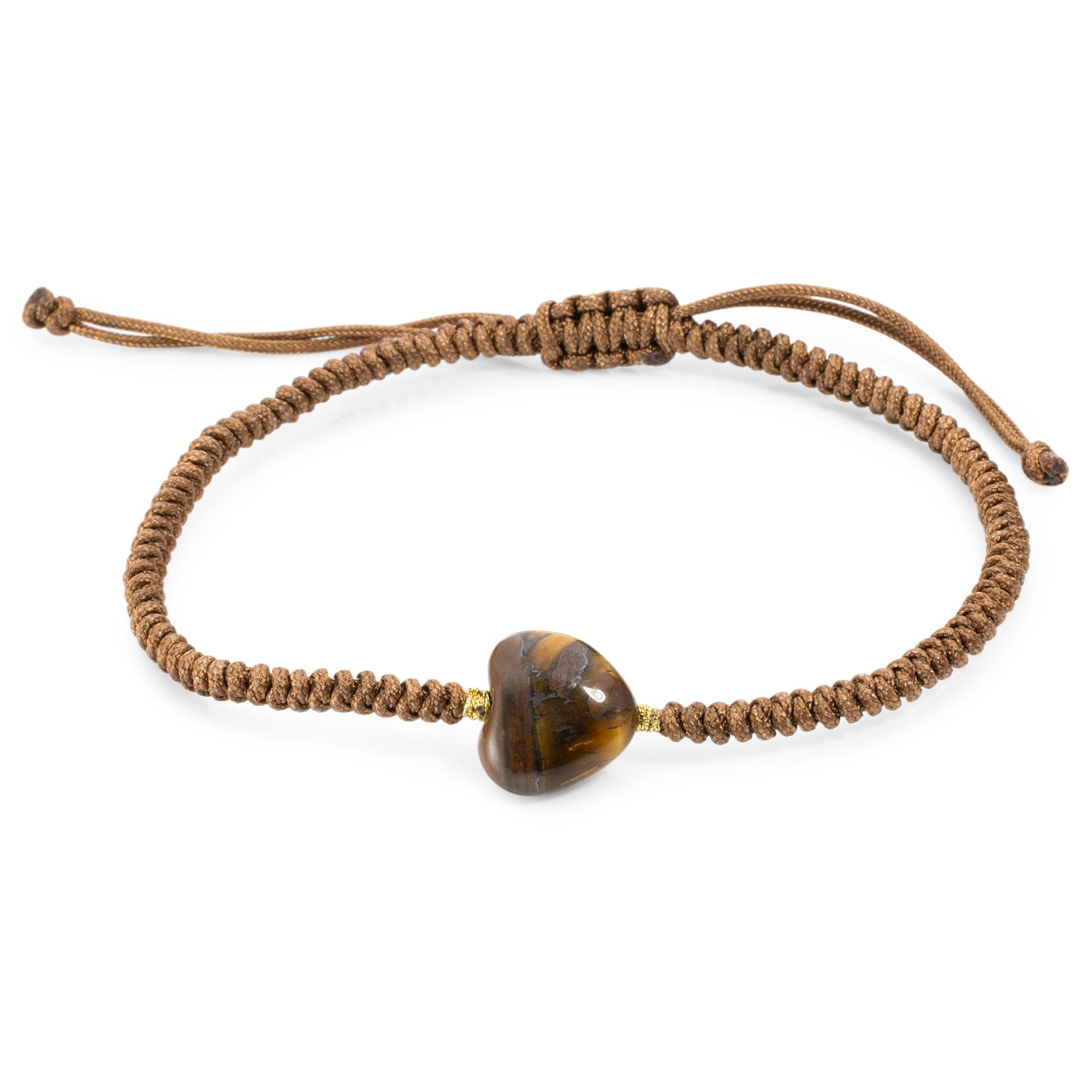 MONESSA Damen-Armband Makramee Edelstein Herzform