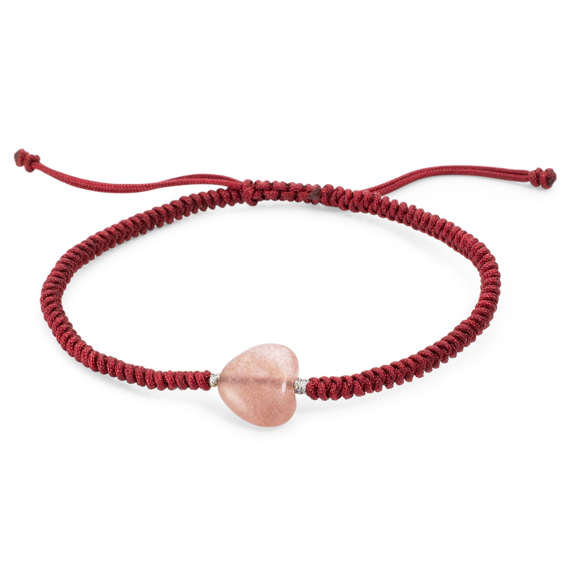 MONESSA Damen-Armband Makramee Edelstein Herzform