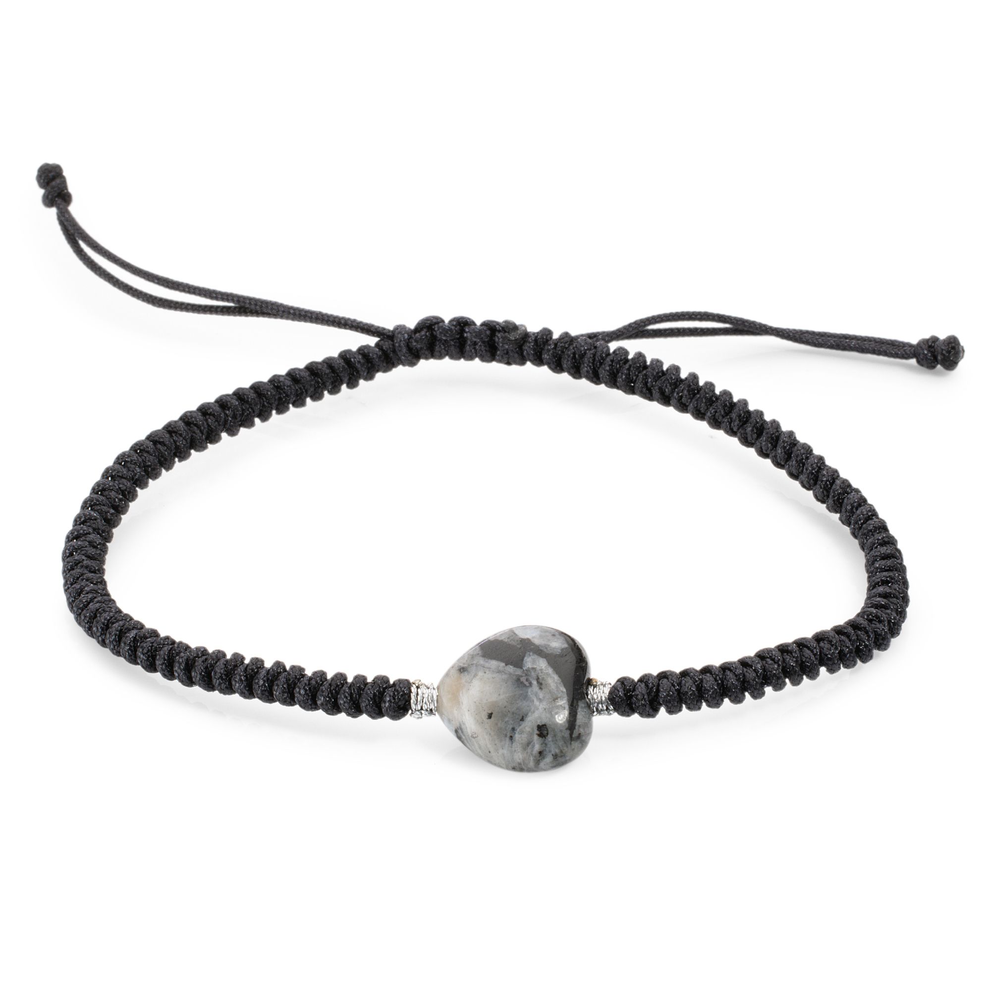 MONESSA Damen-Armband Makramee Edelstein Herzform